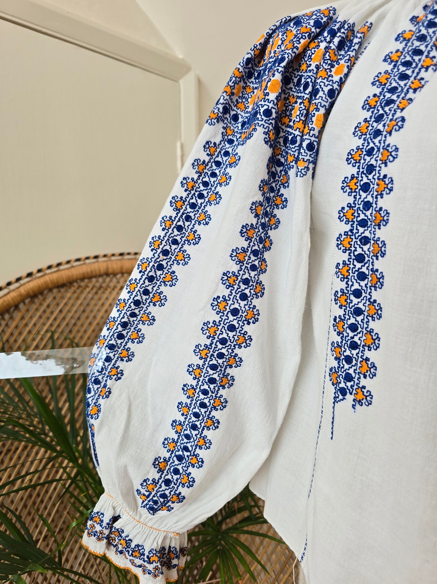 Vintage cotton Romanian blouse