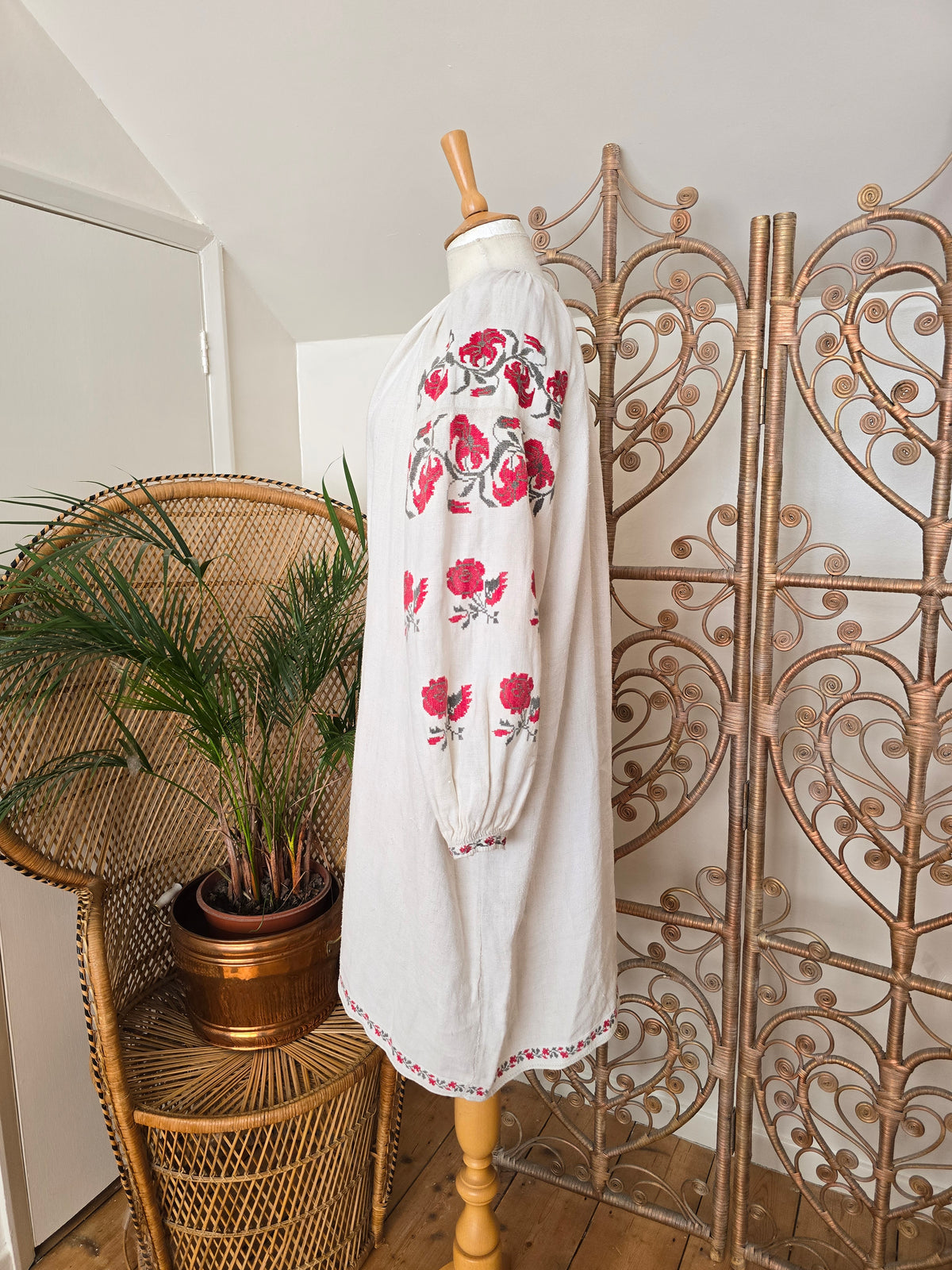 Antique Ukrainian embroidered dress