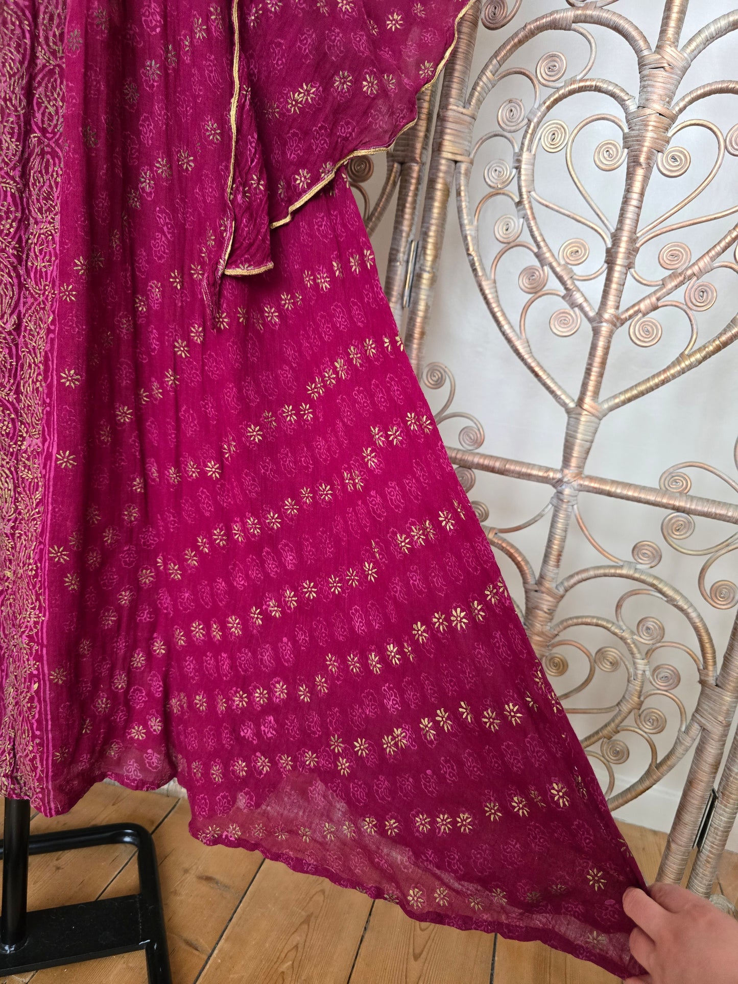 Vintage Ayesha Davar Indian cotton maxi dress