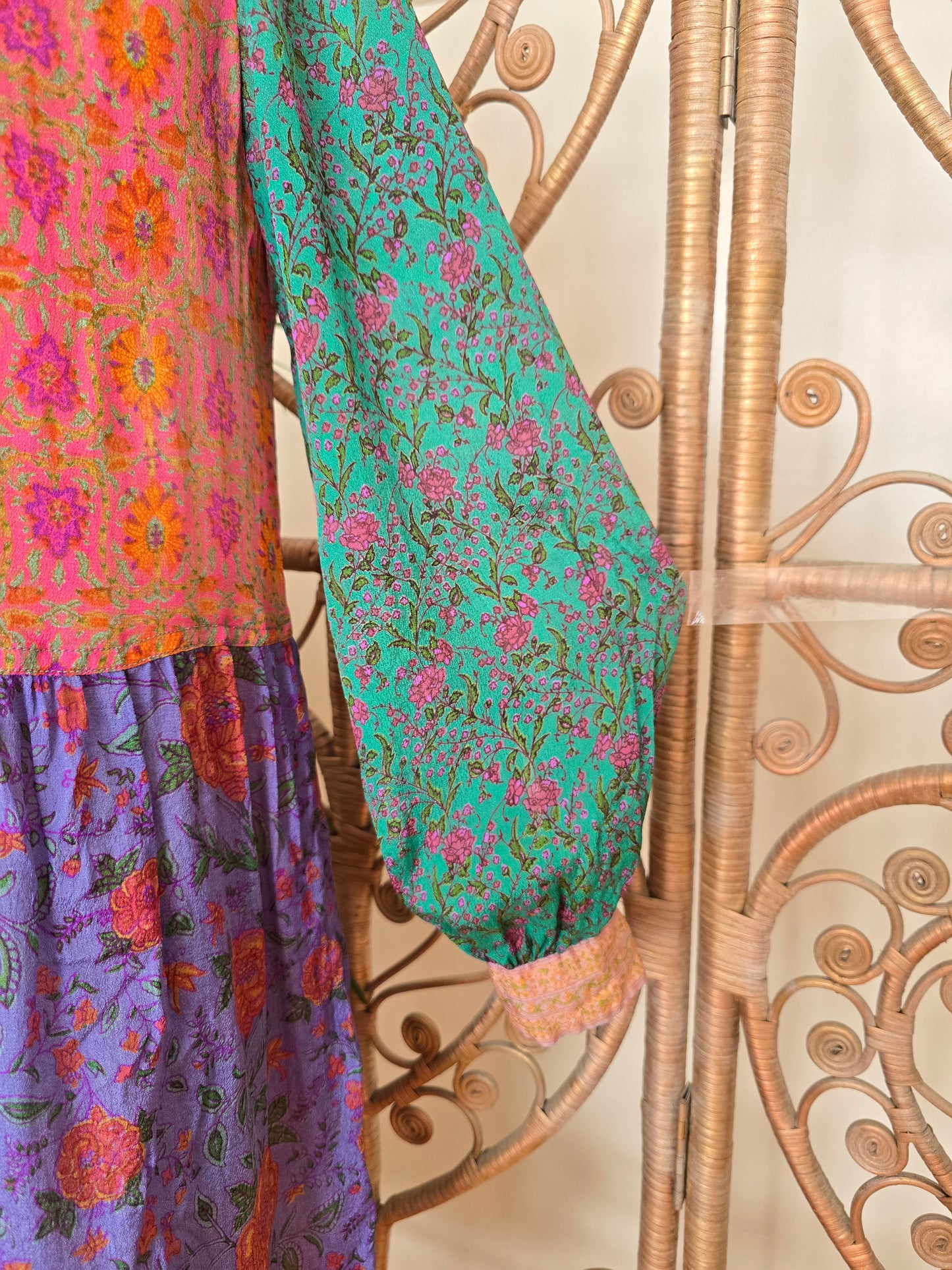 Vintage silk Judith Ann indian 70s dress