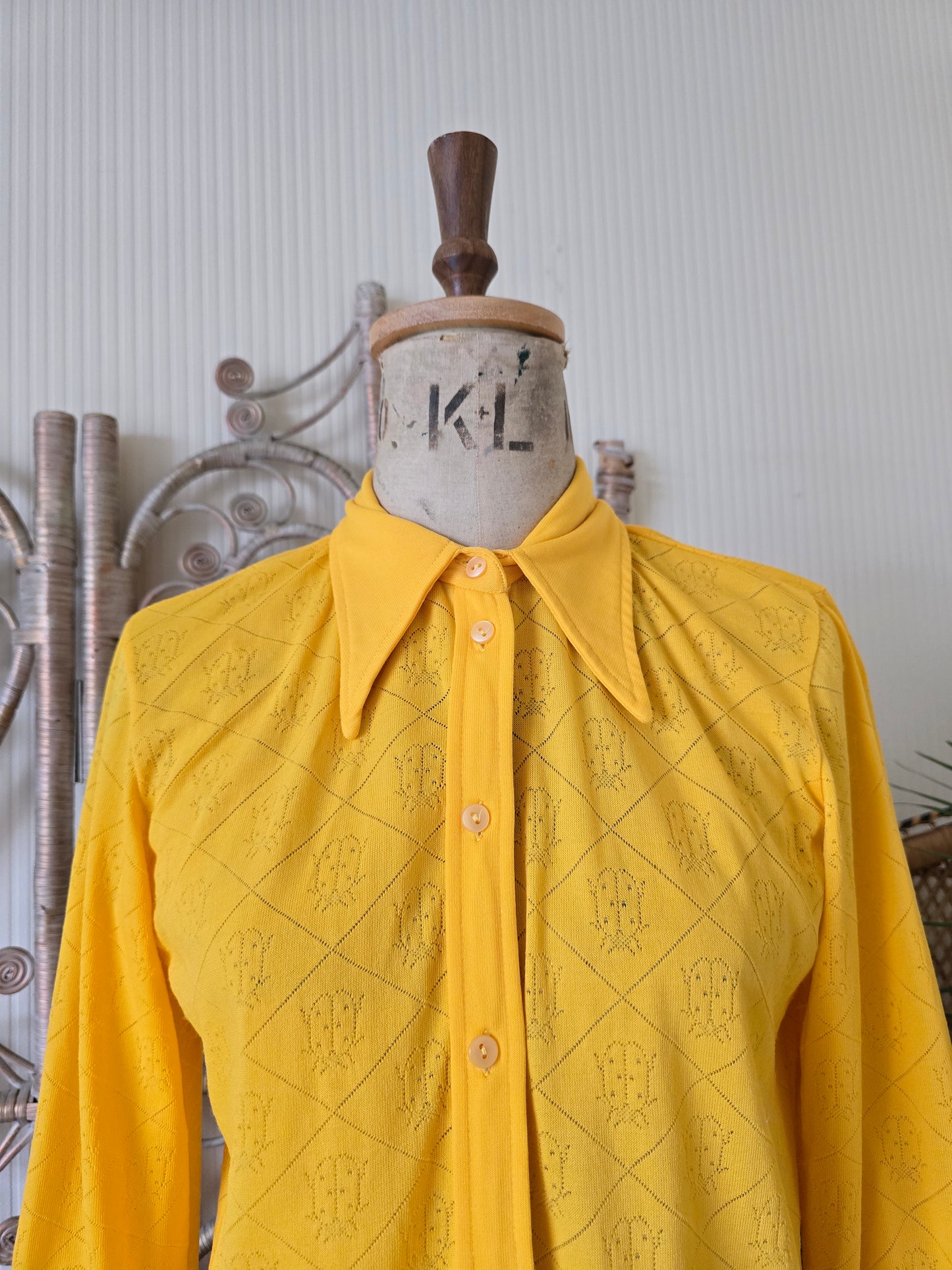 Vintage yellow ladybird blouse
