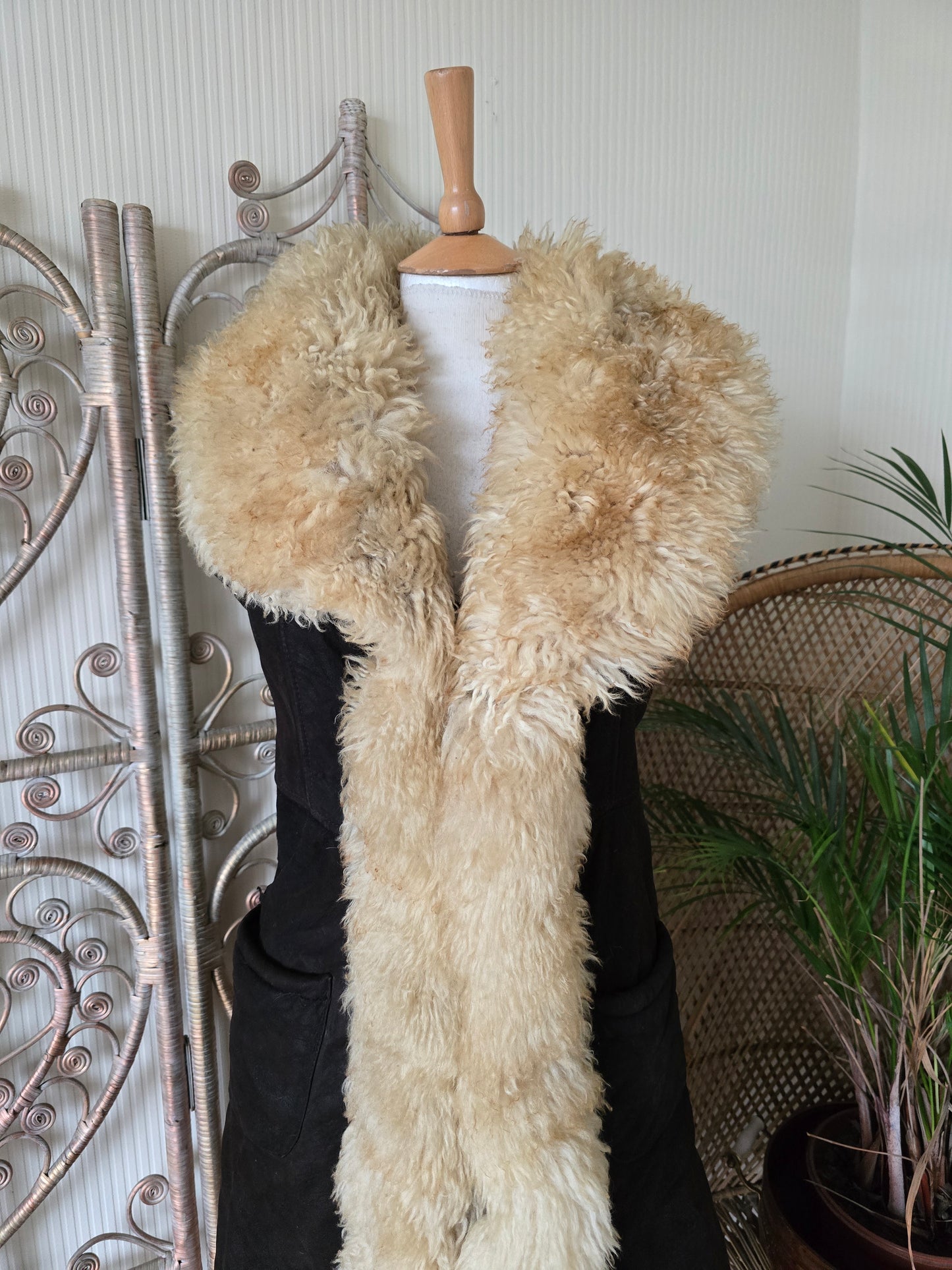 Vintage sheepskin waistcoat
