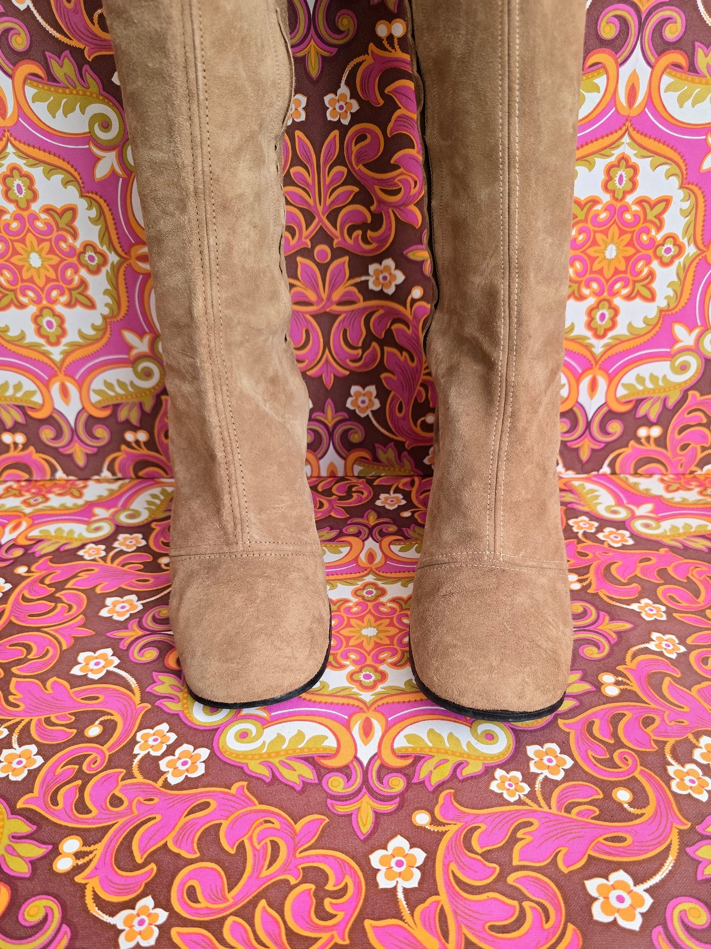 Vintage over the knee suede leather boots size uk 5/6  Eur 38/39 us 7/8