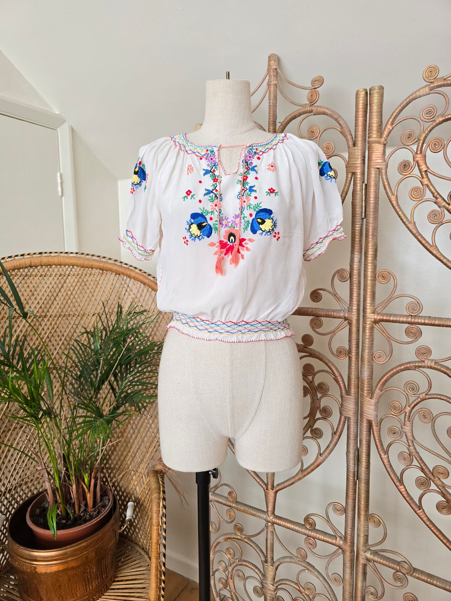 Vintage Hungarian embroidered blouse