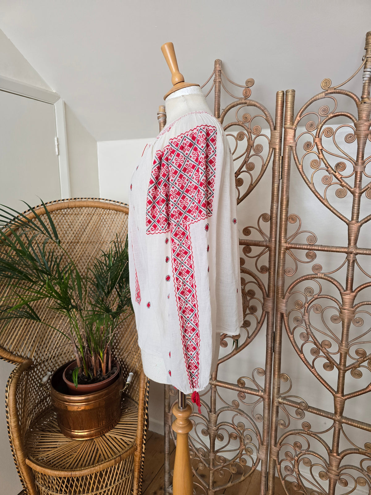 Vintage Romanian cheesecloth blouse