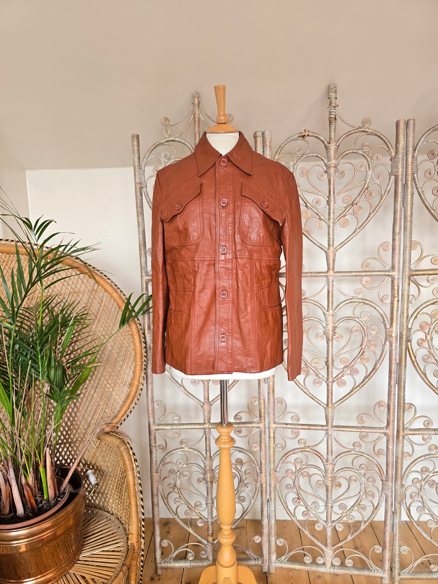 Vintage 60s leather jacket unisex