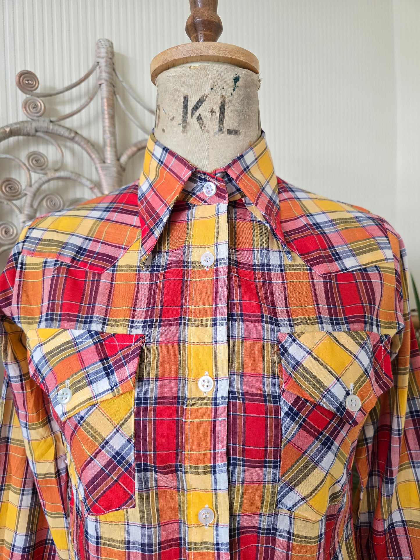 Vintage check blouse