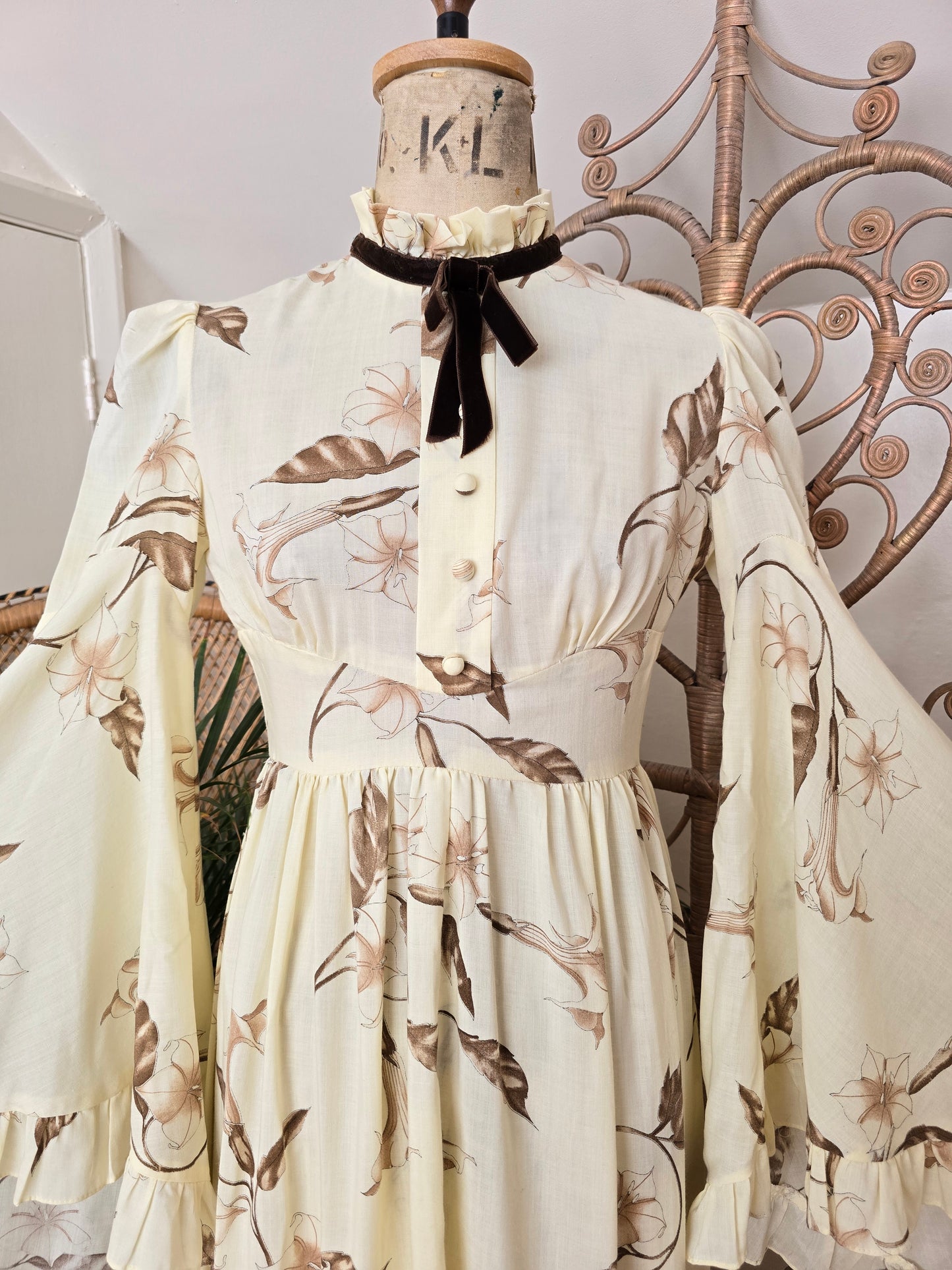 Vintage angel sleeves dress