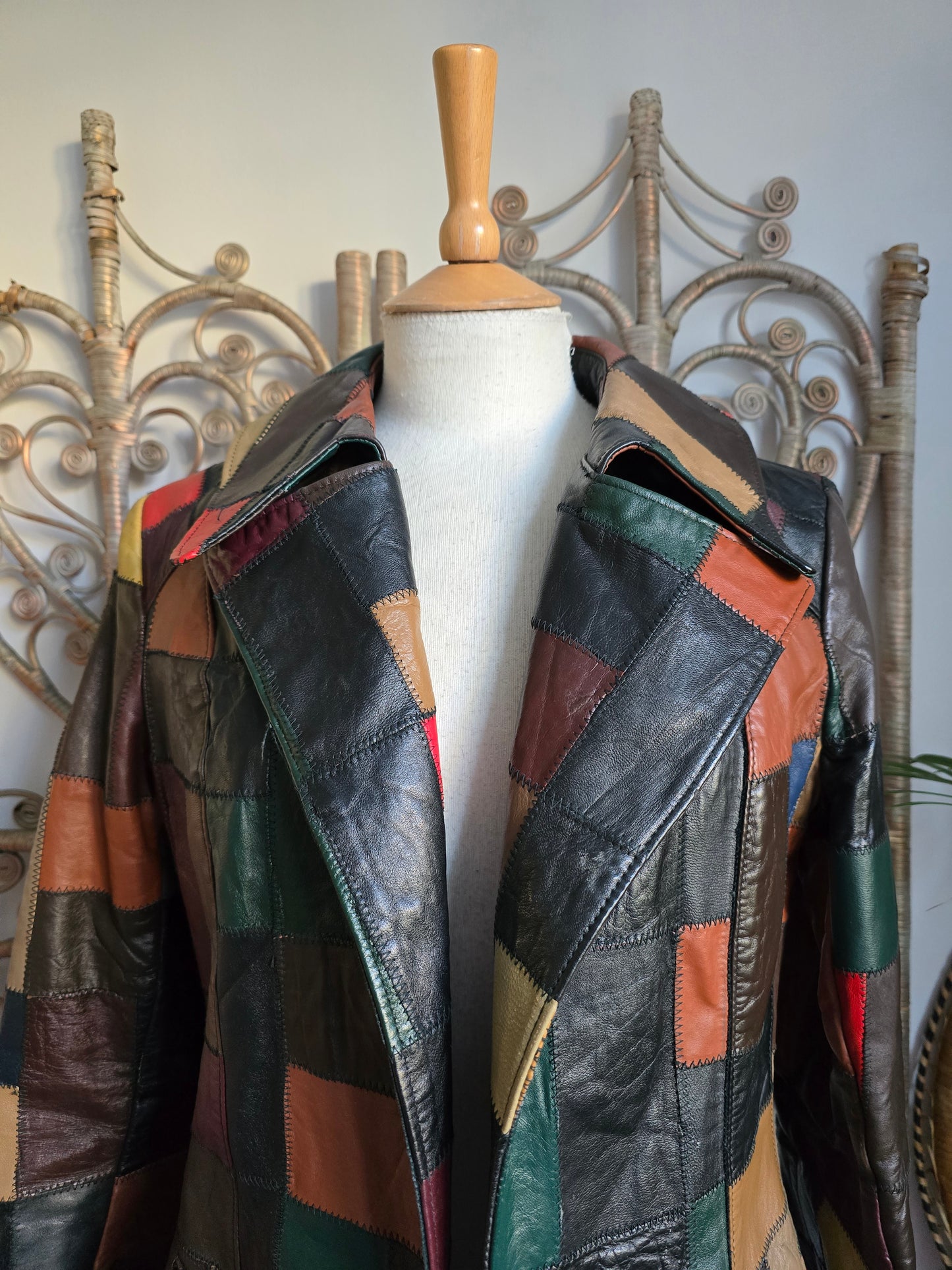 Vintage Patchwork leather jacket