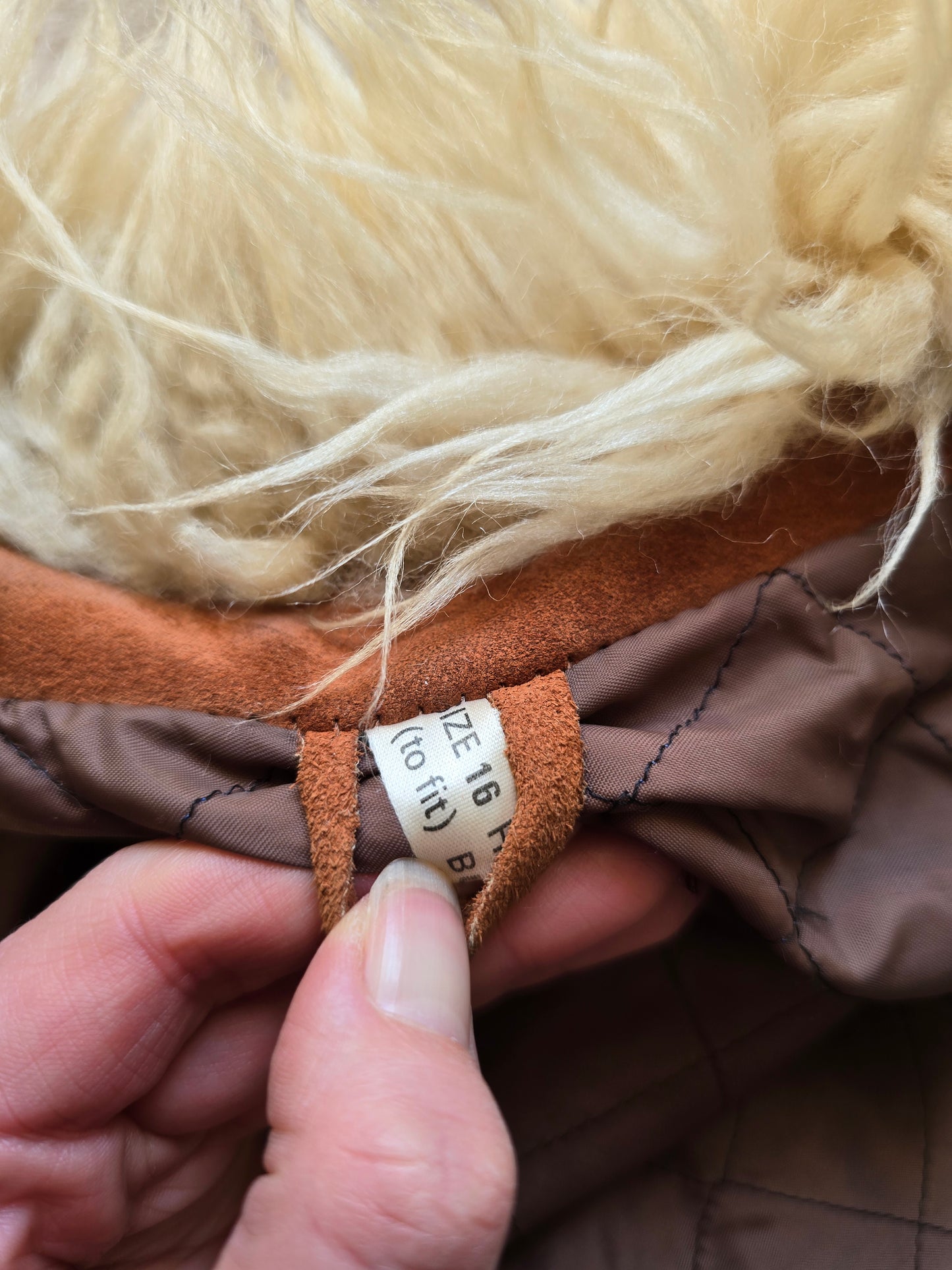 Vintage suede Sheepskin coat M L