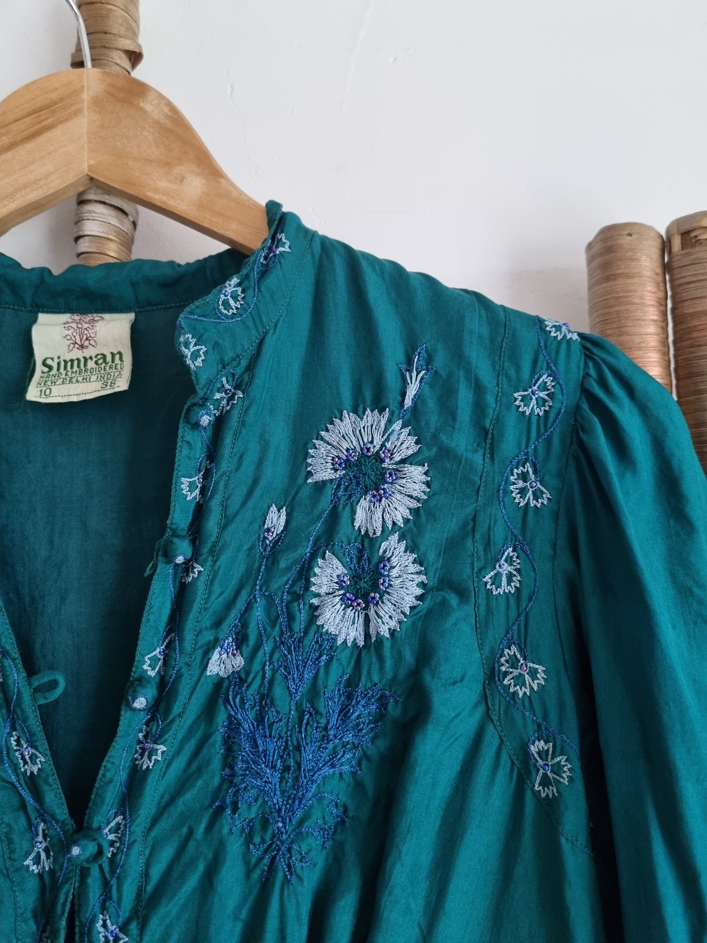 Vintage Indian silk kaftan dress XS