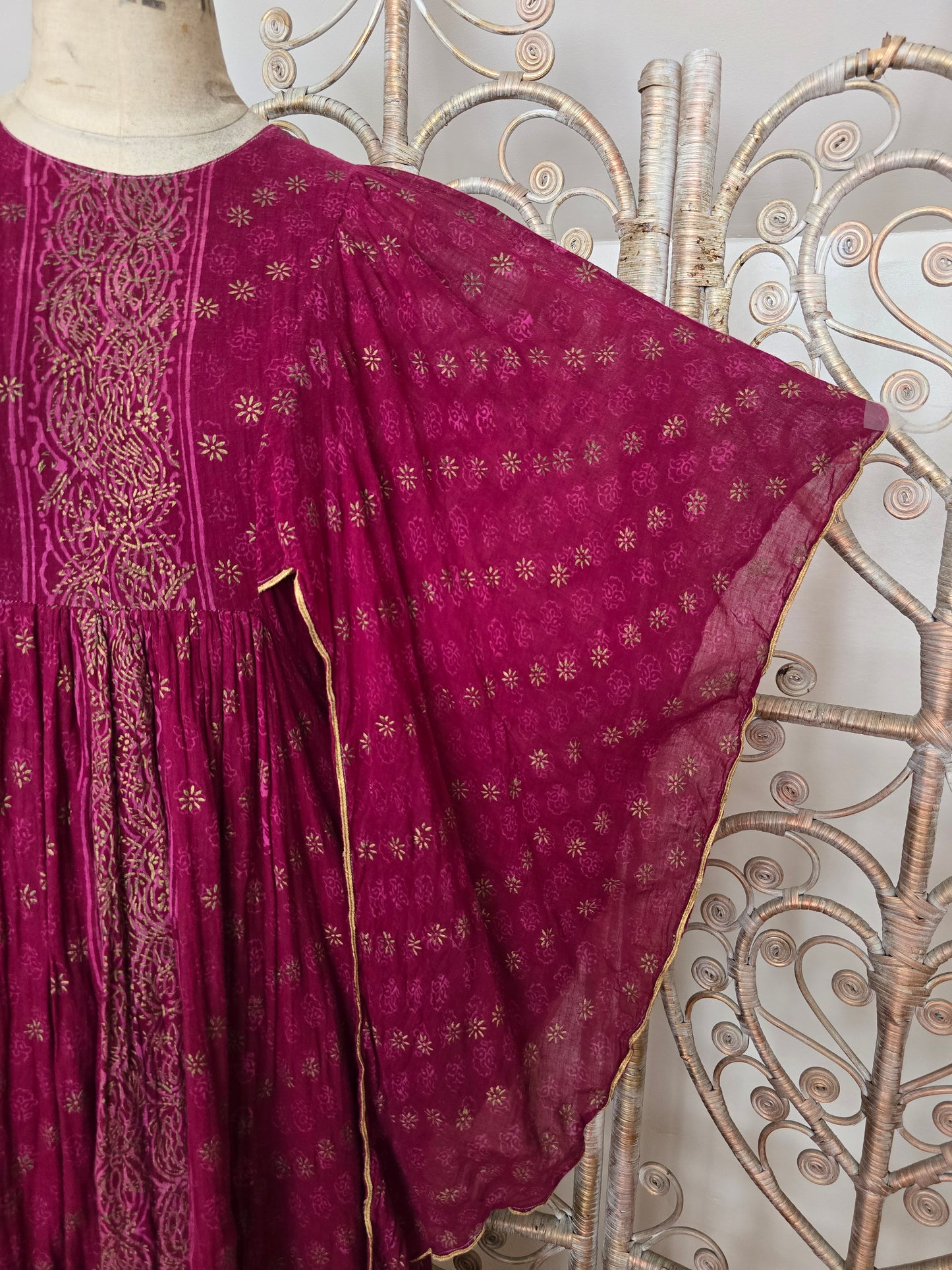Vintage Ayesha Davar Indian cotton maxi dress