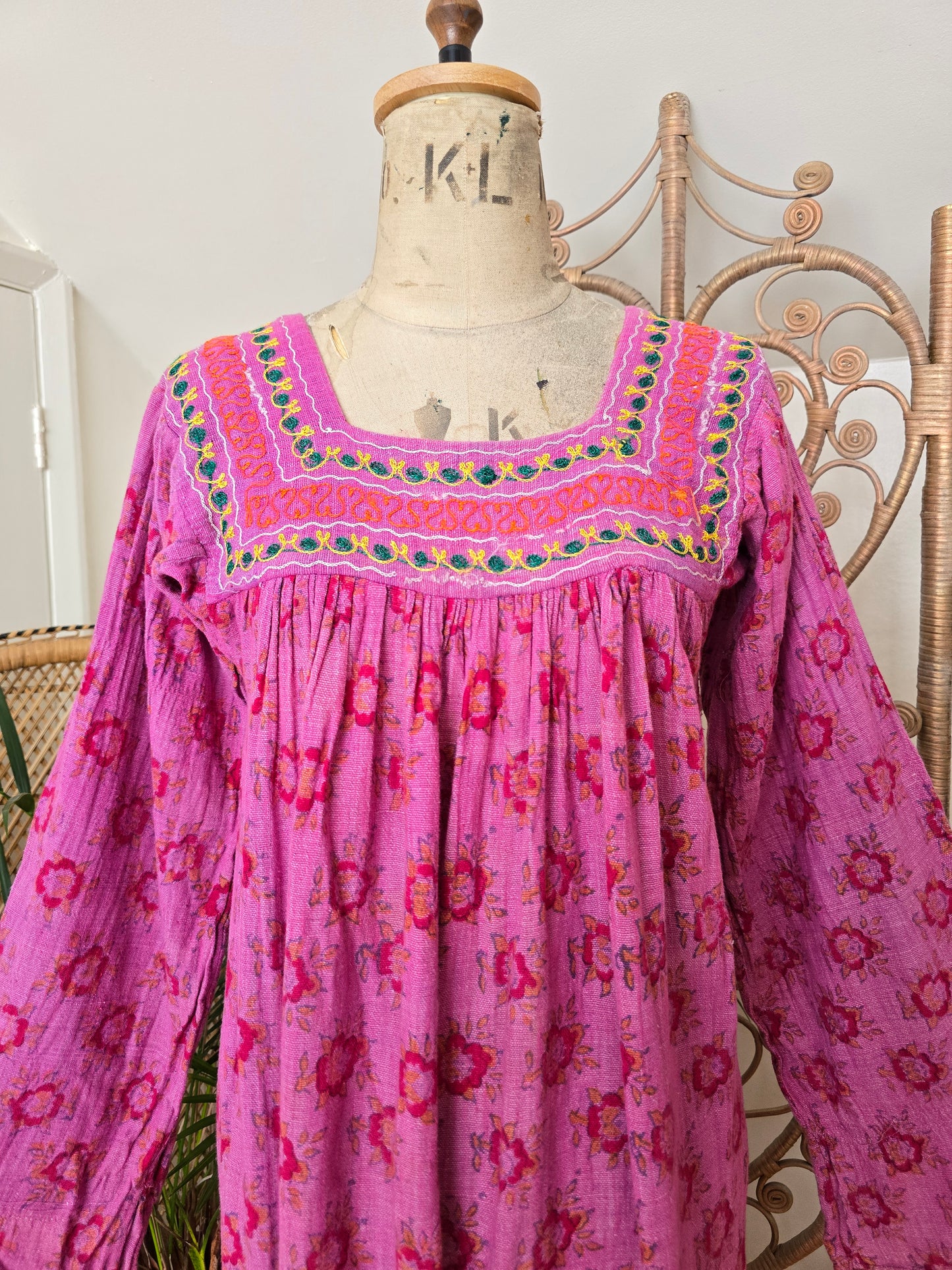 Vintage embroidered cotton dress