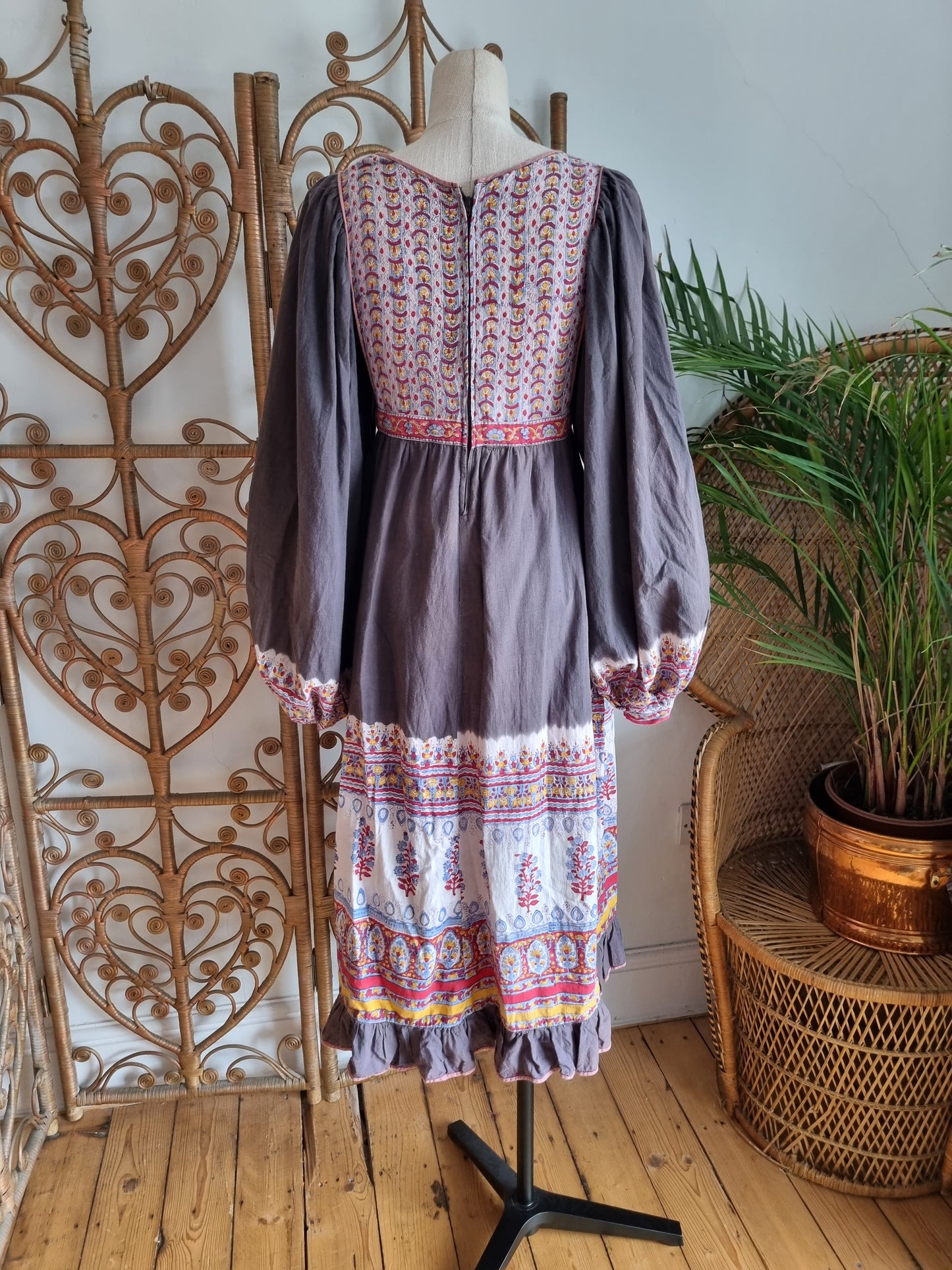 Vintage Anokhi Indian 70s dress S