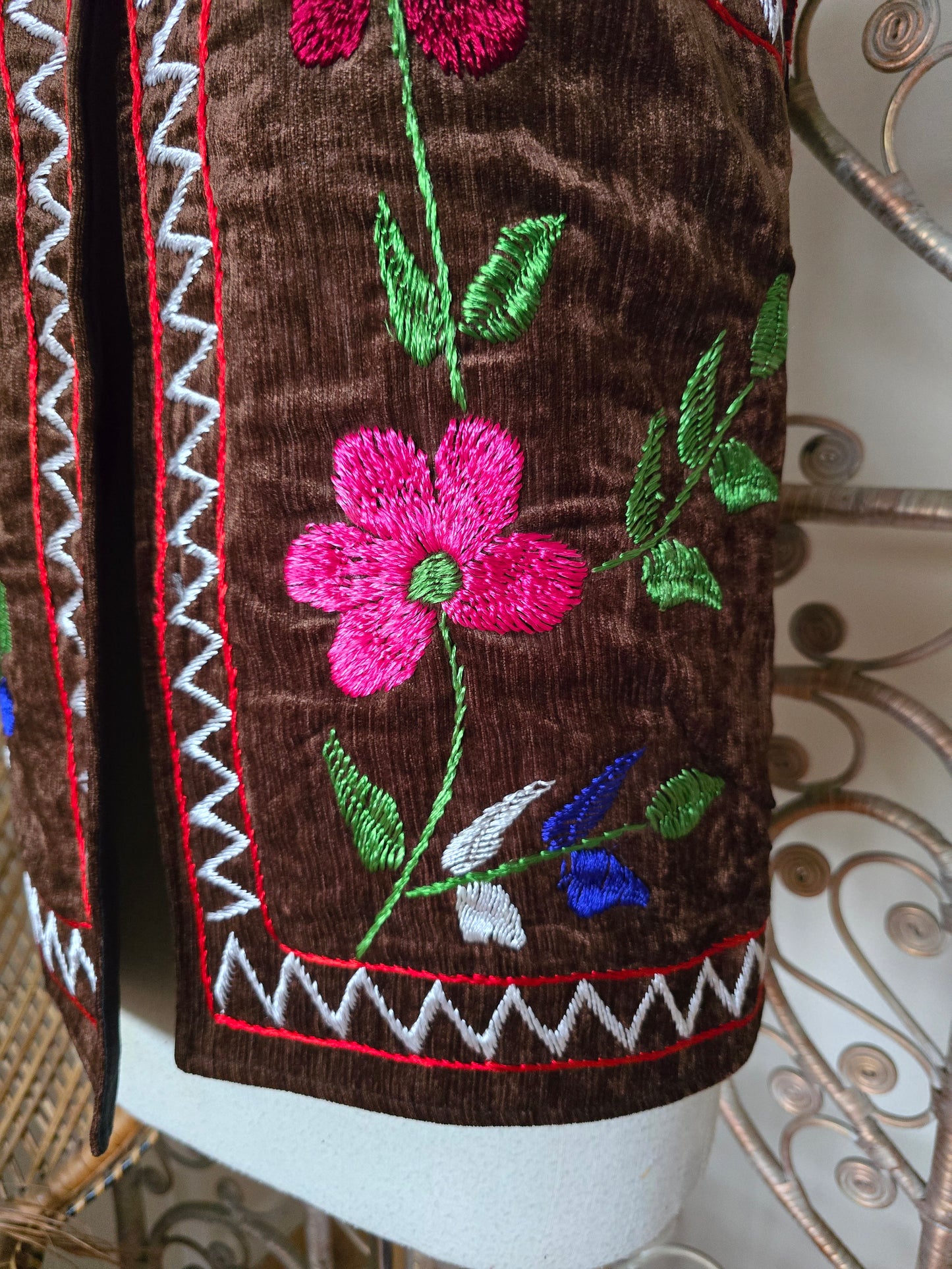 Vintage velvet embroidered waistcoat