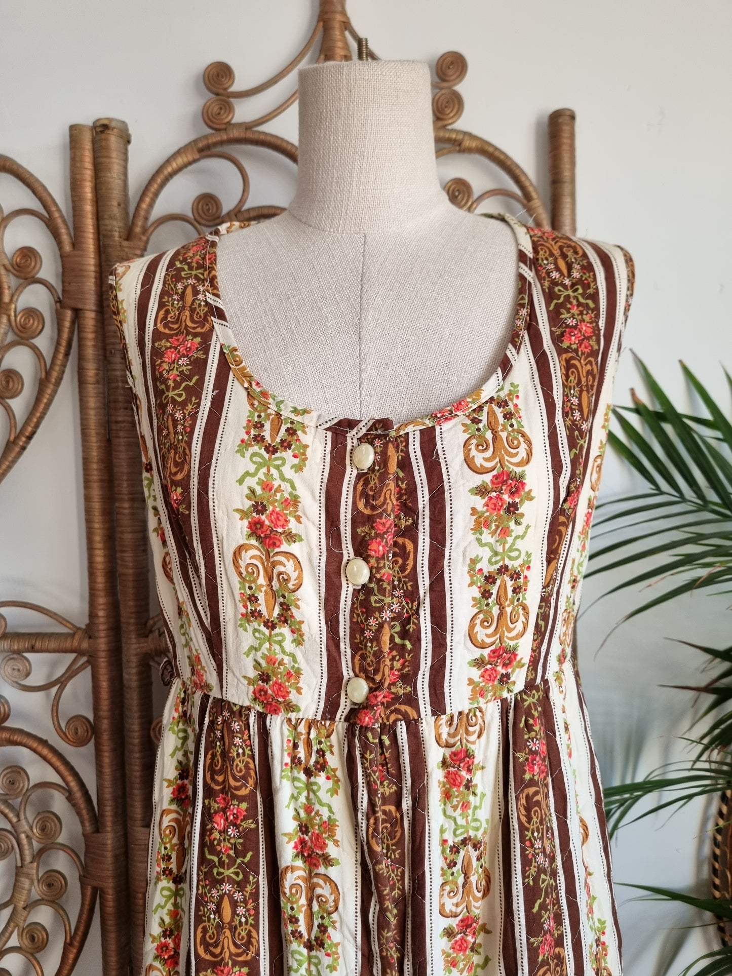 Vintage quilted maxi dress