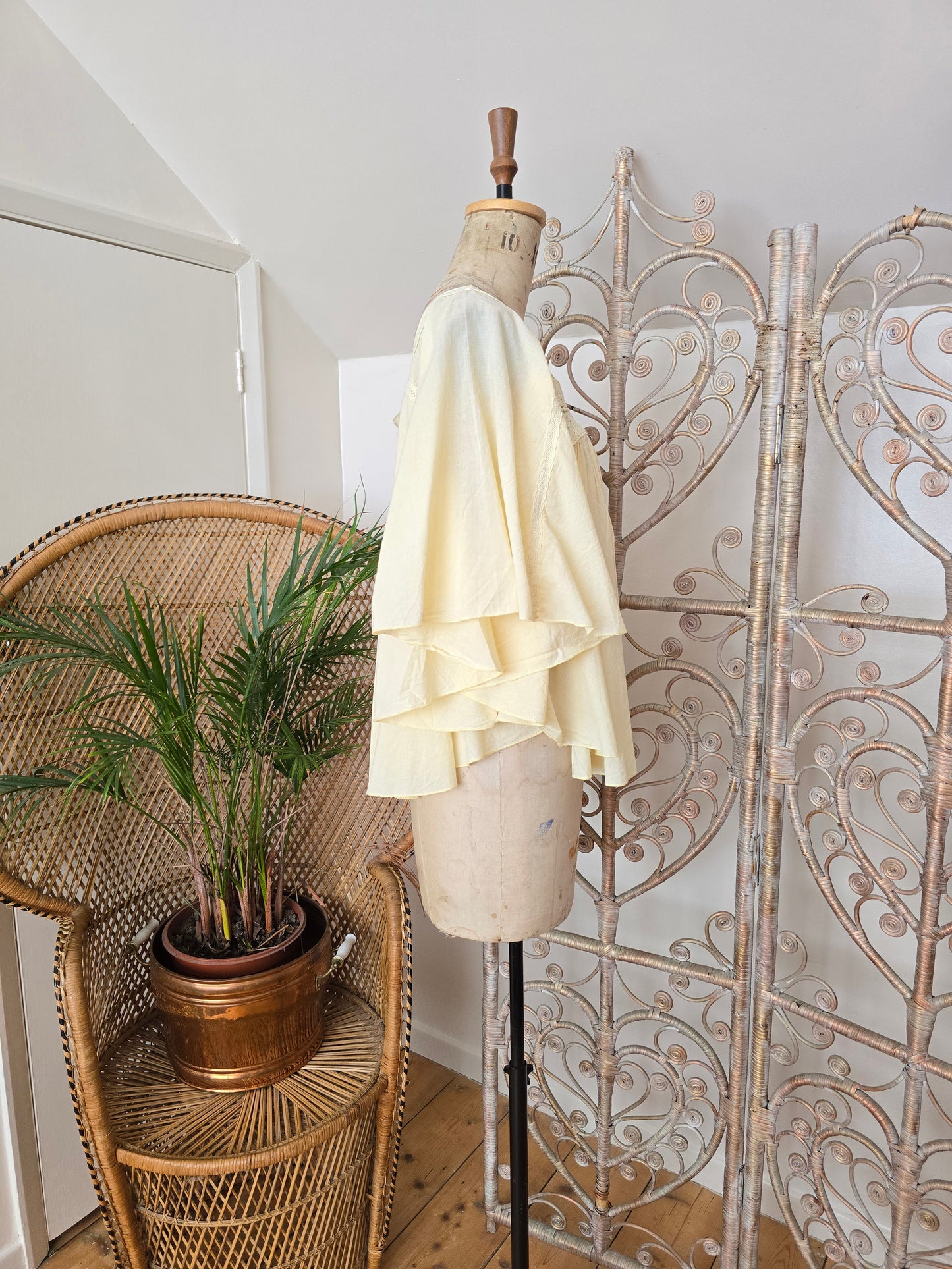 Vintage cape cotton blouse