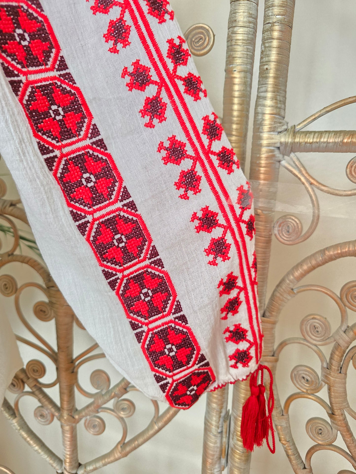 Vintage style Romanian embroidered blouse