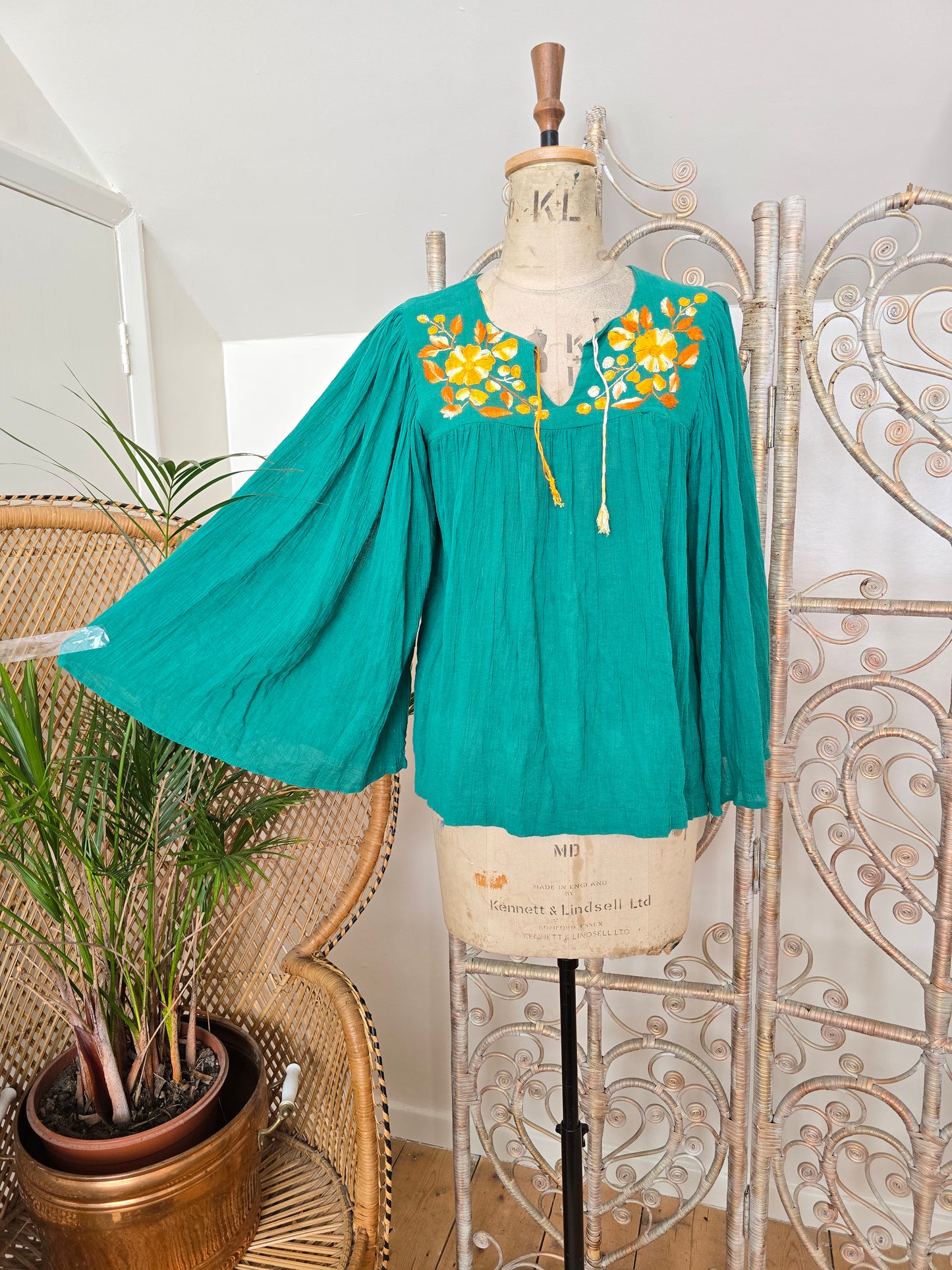 Vintage embroidered cheesecloth blouse