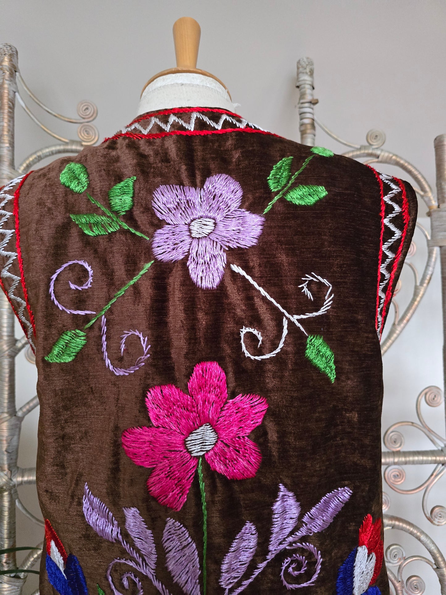 Vintage velvet embroidered waistcoat