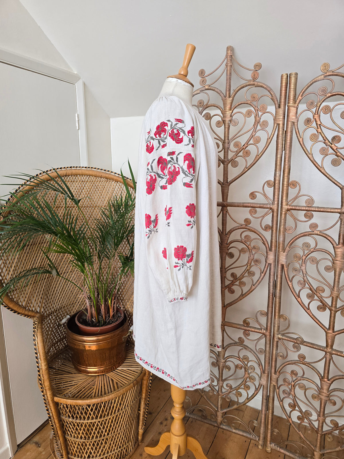 Antique Ukrainian embroidered dress