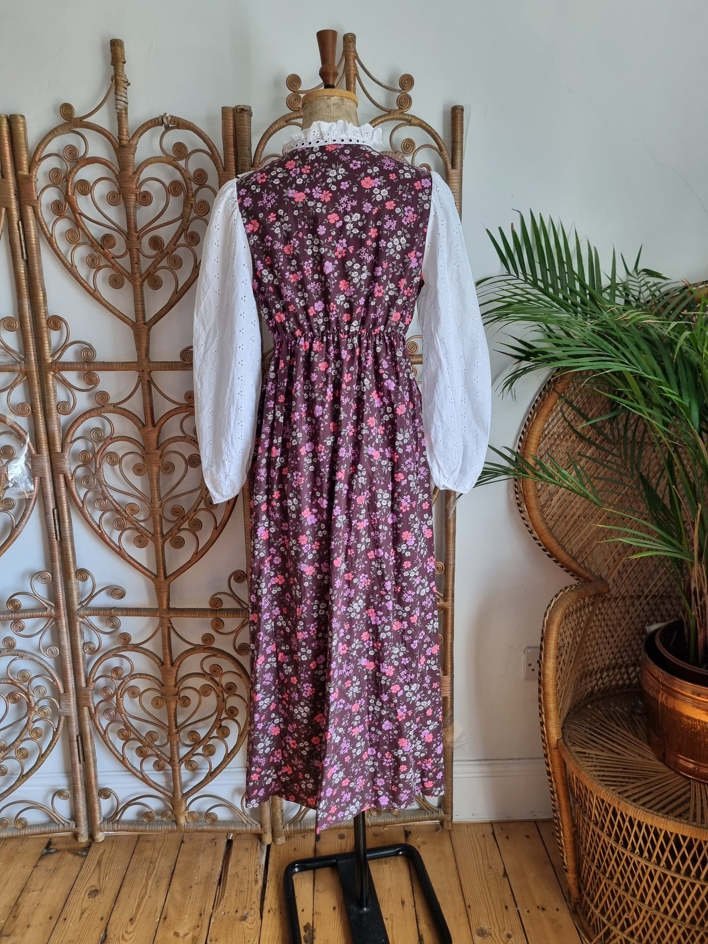 Vintage prairie cotton dress S