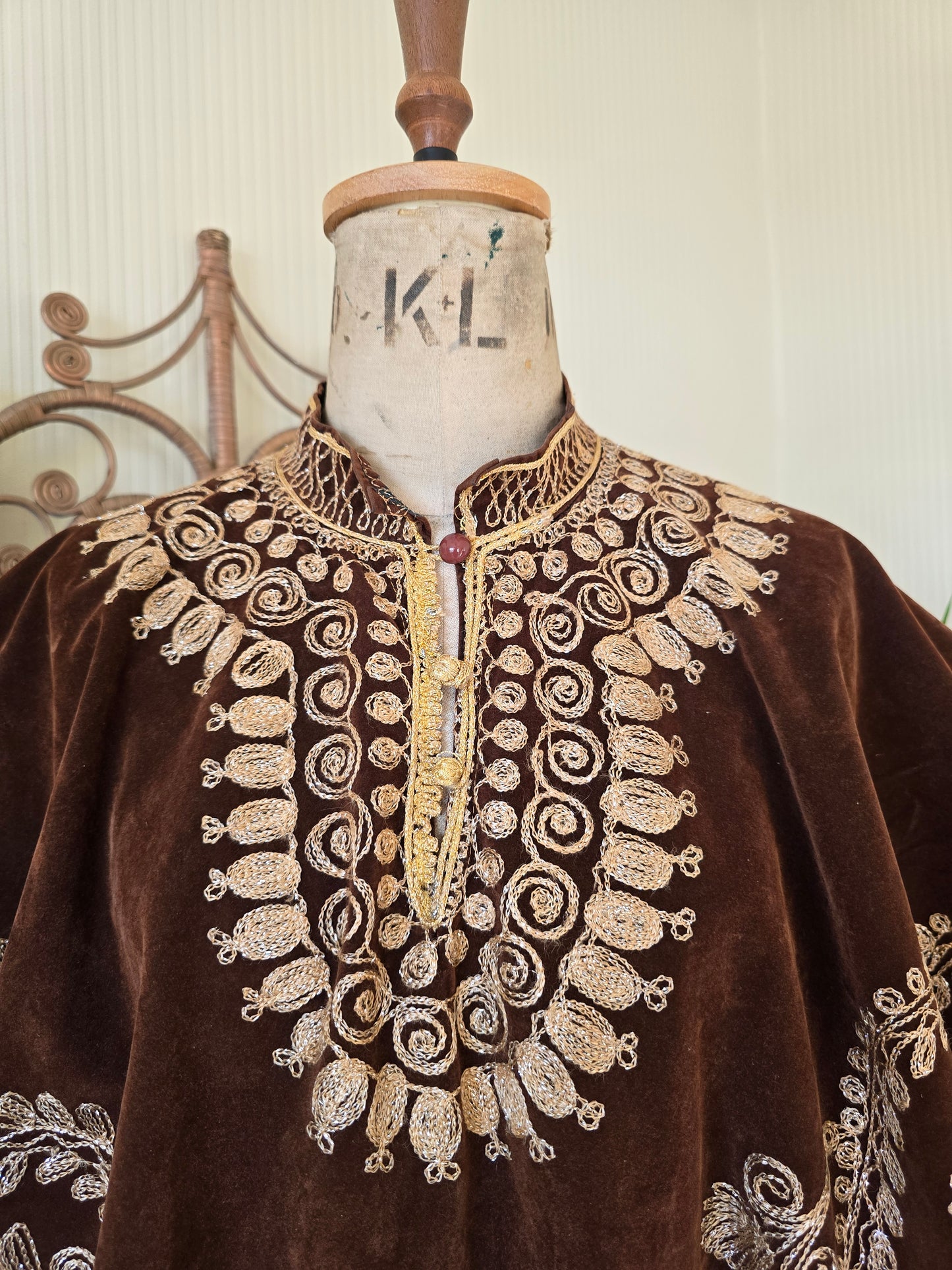 Vintage velvet cape poncho