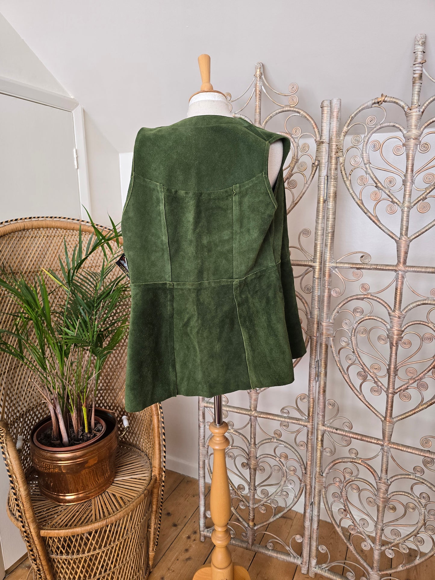 Vintage suede tunic waistcoat