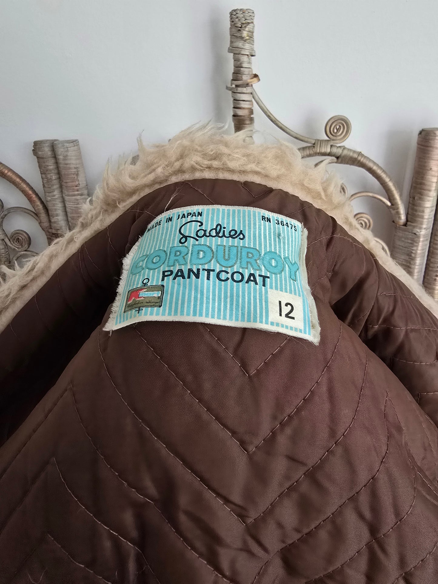 Vintage corduroy faux fur coat