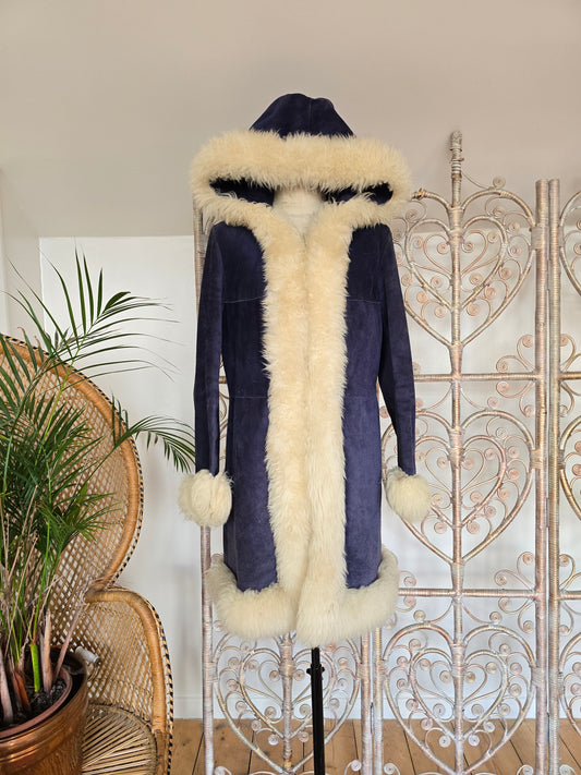 Vintage suede embroidered coat