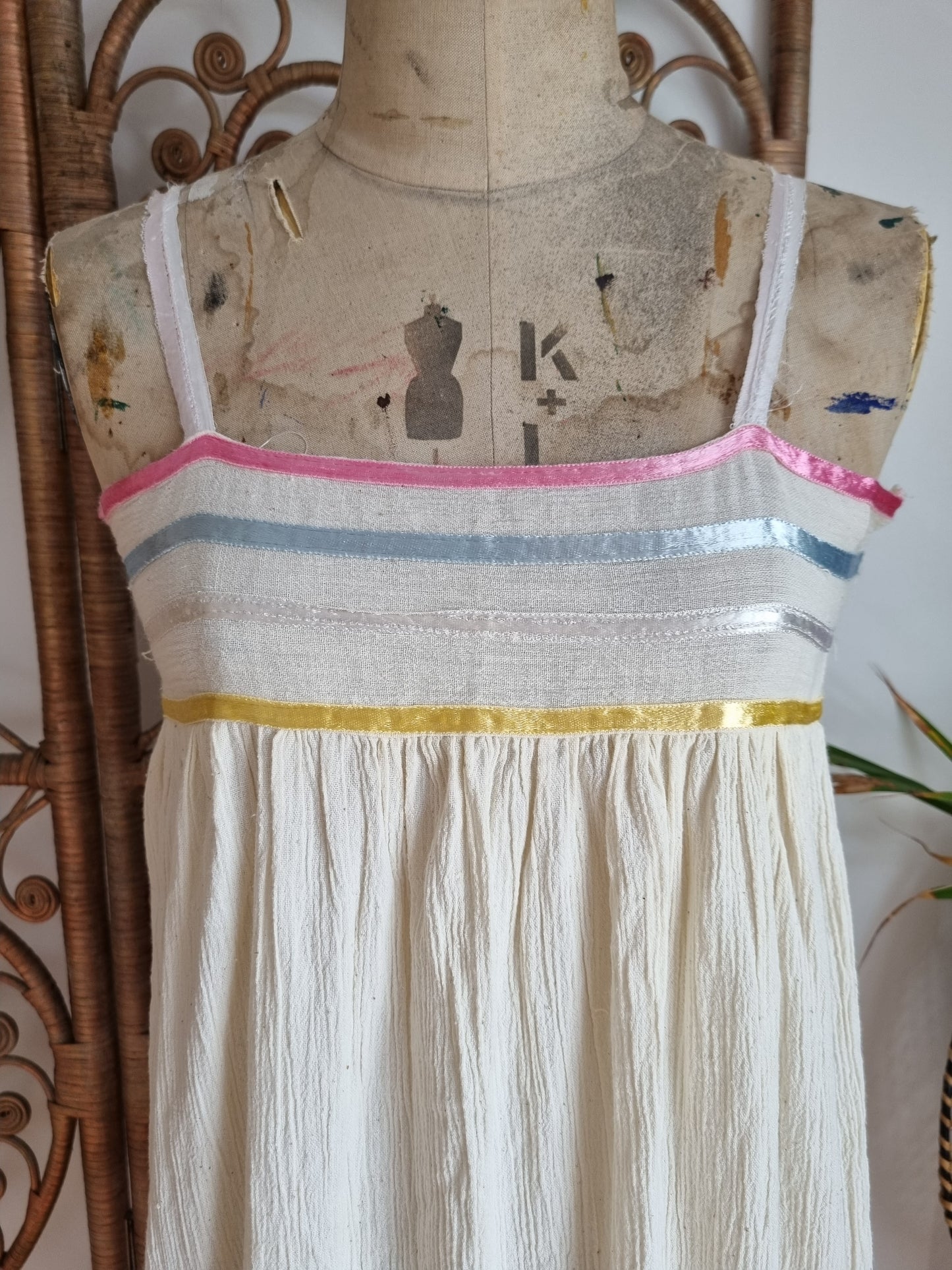 Vintage cheesecloth dress XS S