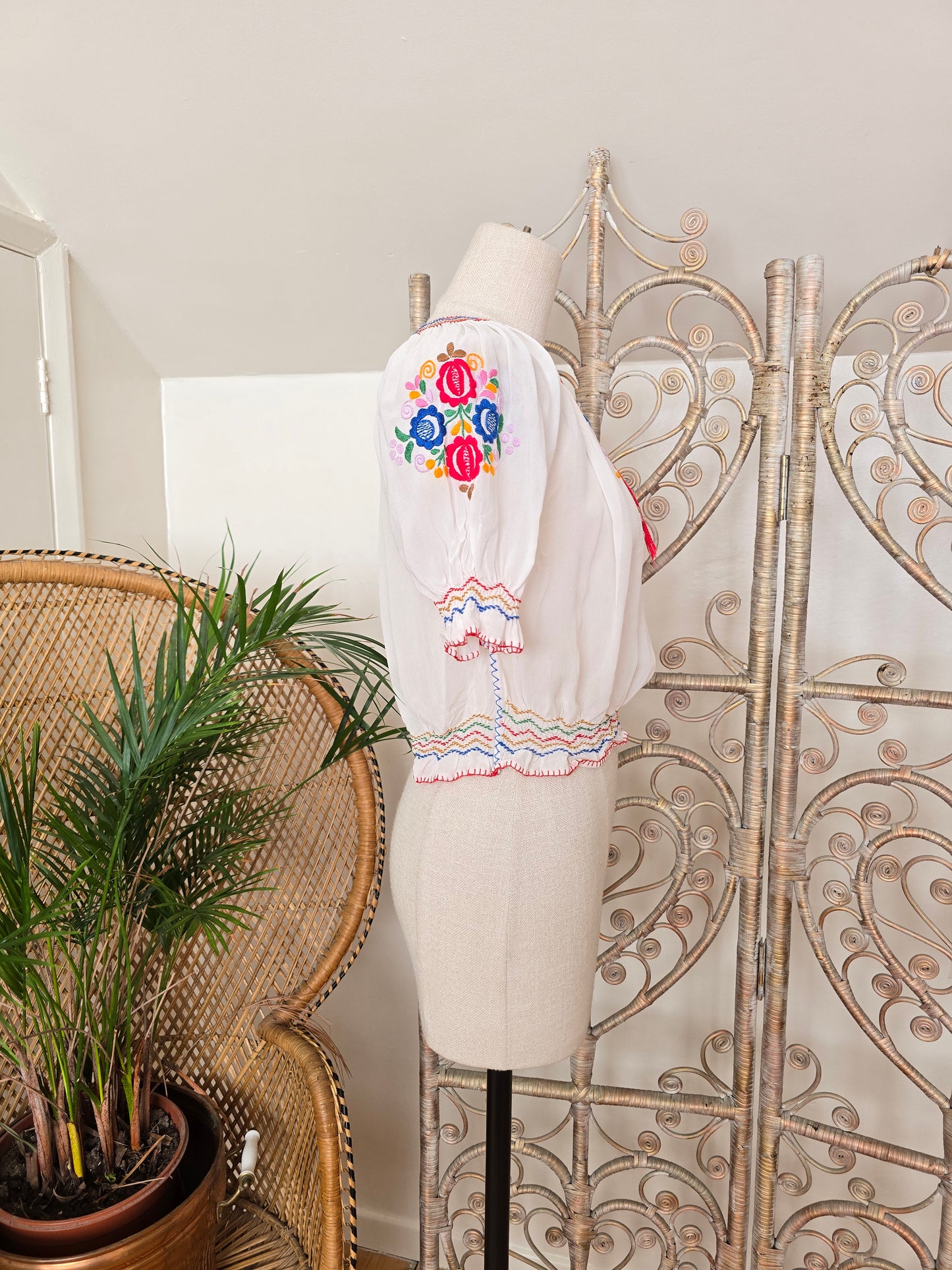 Vintage Hungarian embroidered blouse