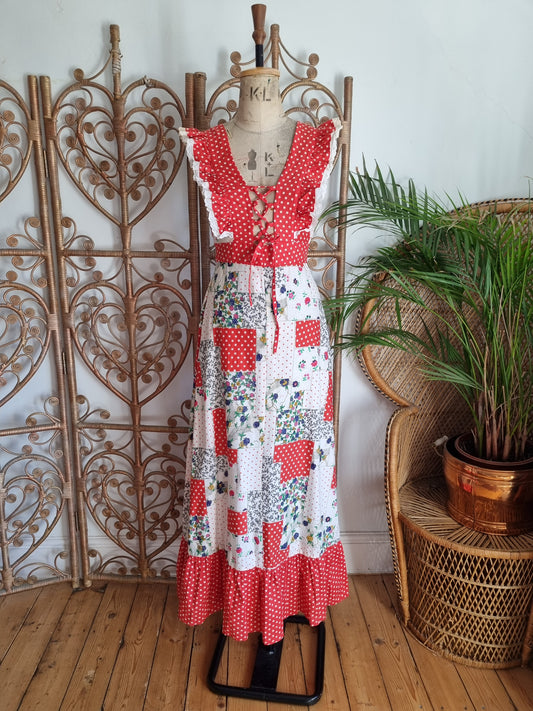 Vintage patchwork maxi dress