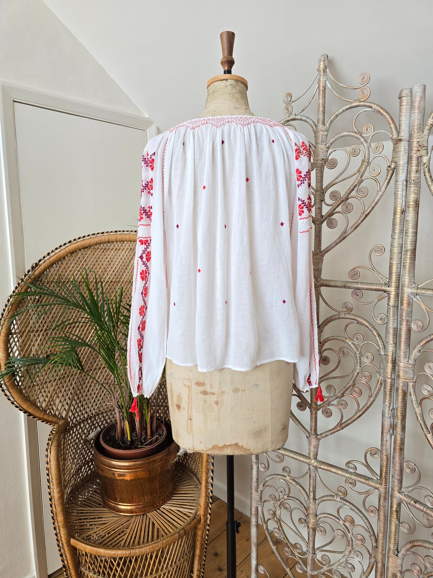 Vintage embroidered cheesecloth blouse