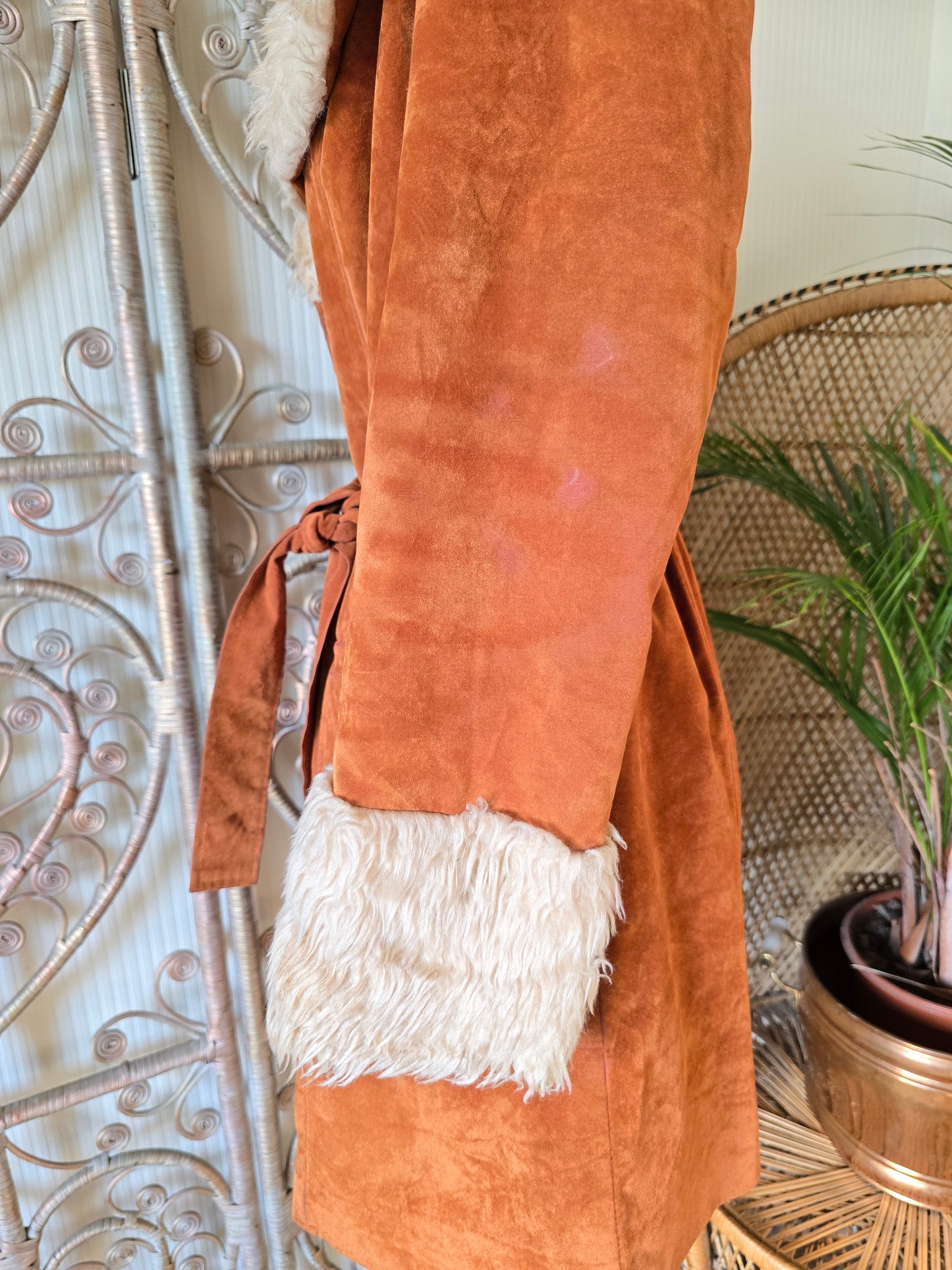 Vintage faux fur/suede velvet coat