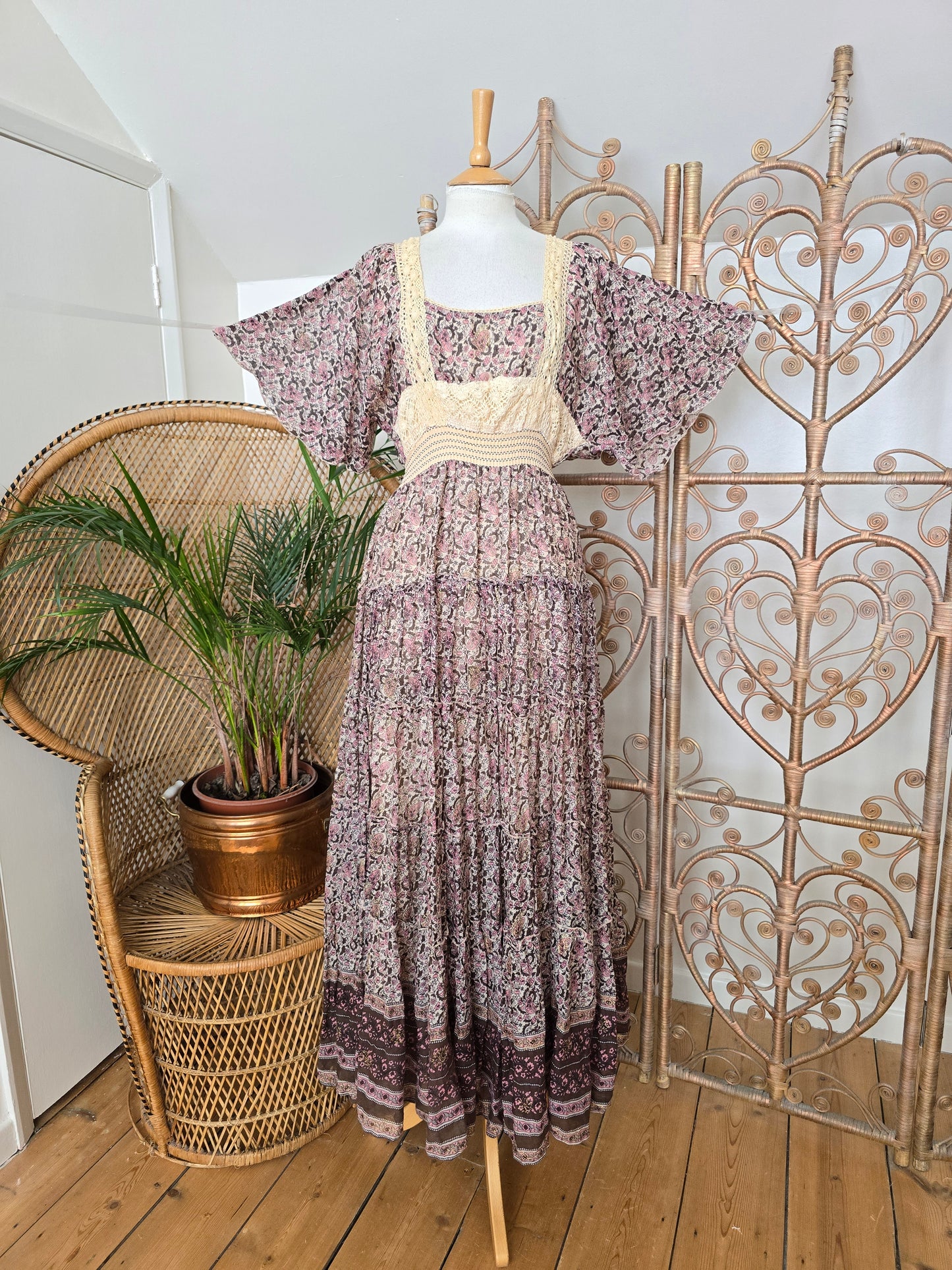 Vintage indian print maxi dress