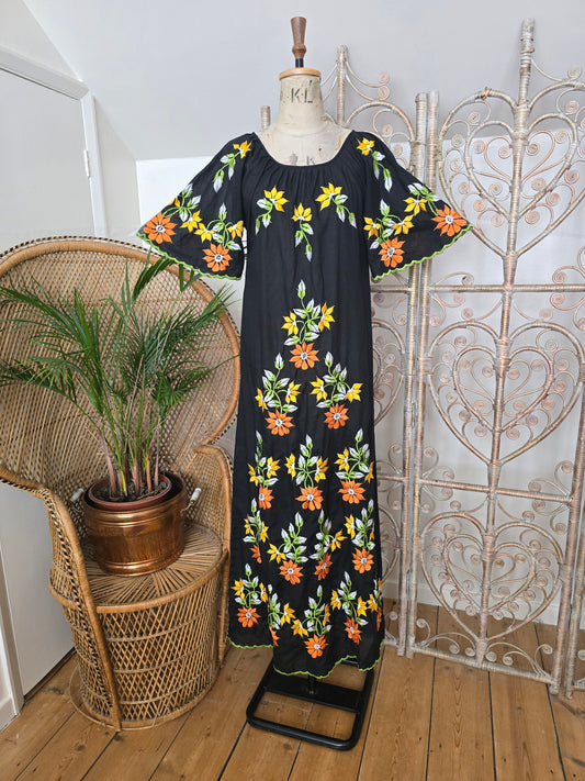 Vintage embroidered kaftan dress