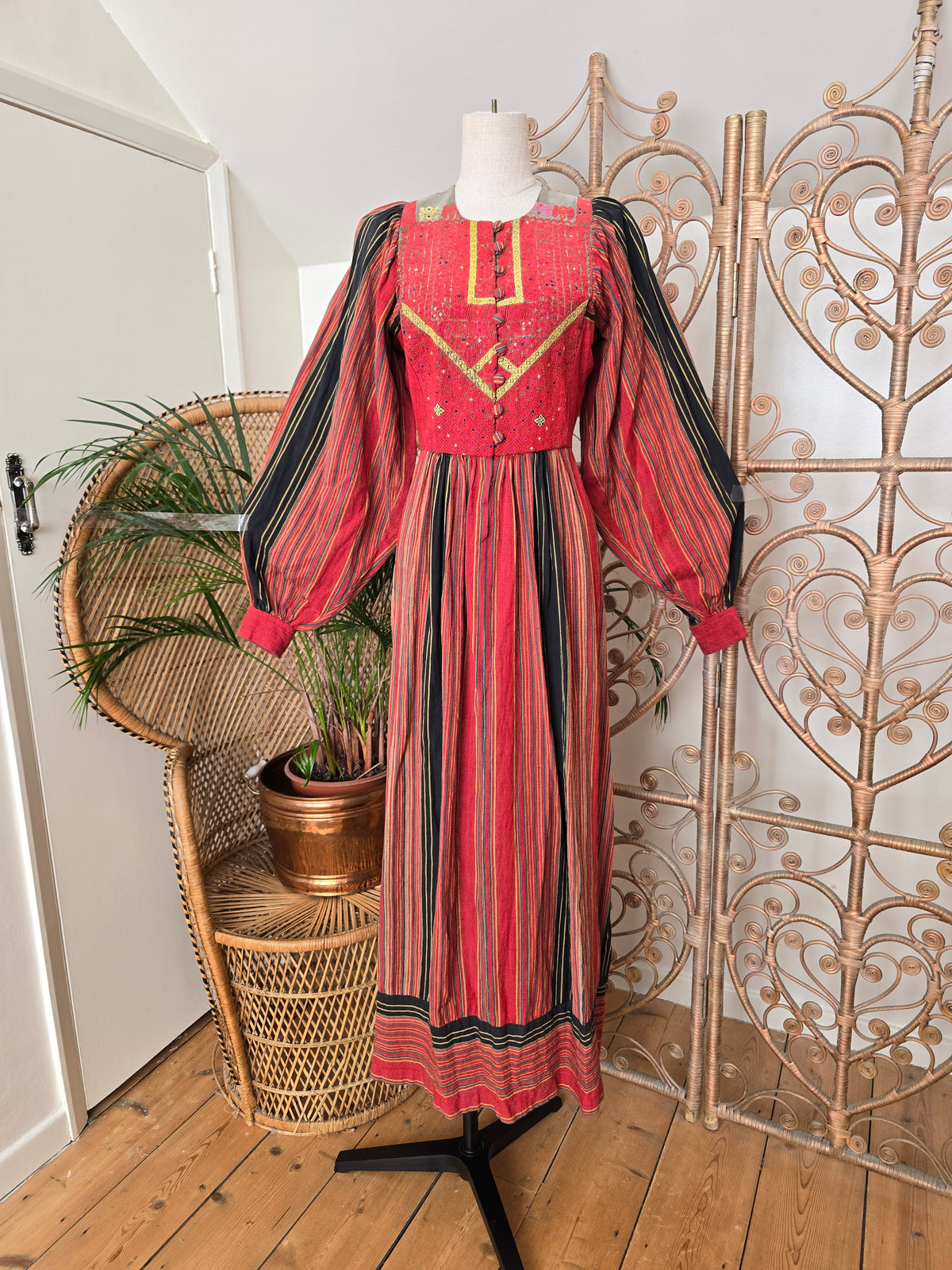 Vintage embroidered maxi dress