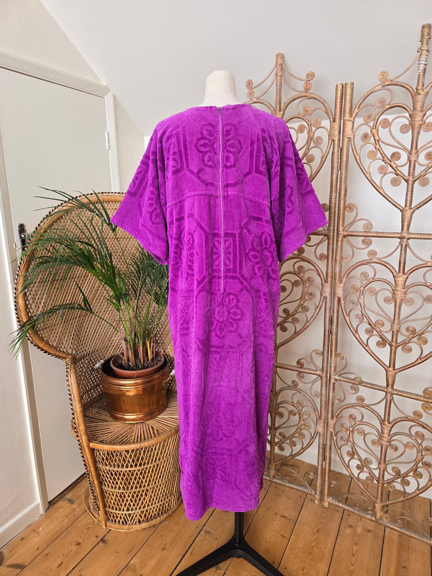 Vintage towelling kaftan dress