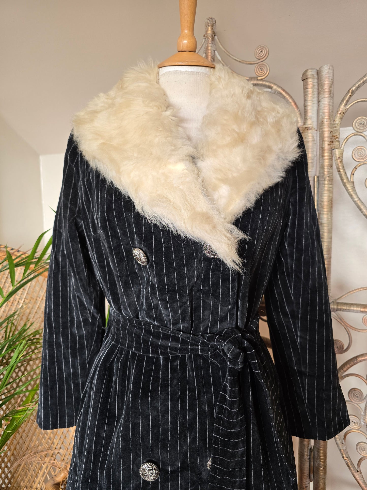 Vintage pinstripe velvet coat