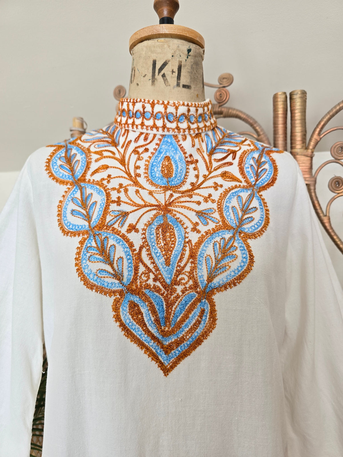 Vintage embroidered kaftan dress