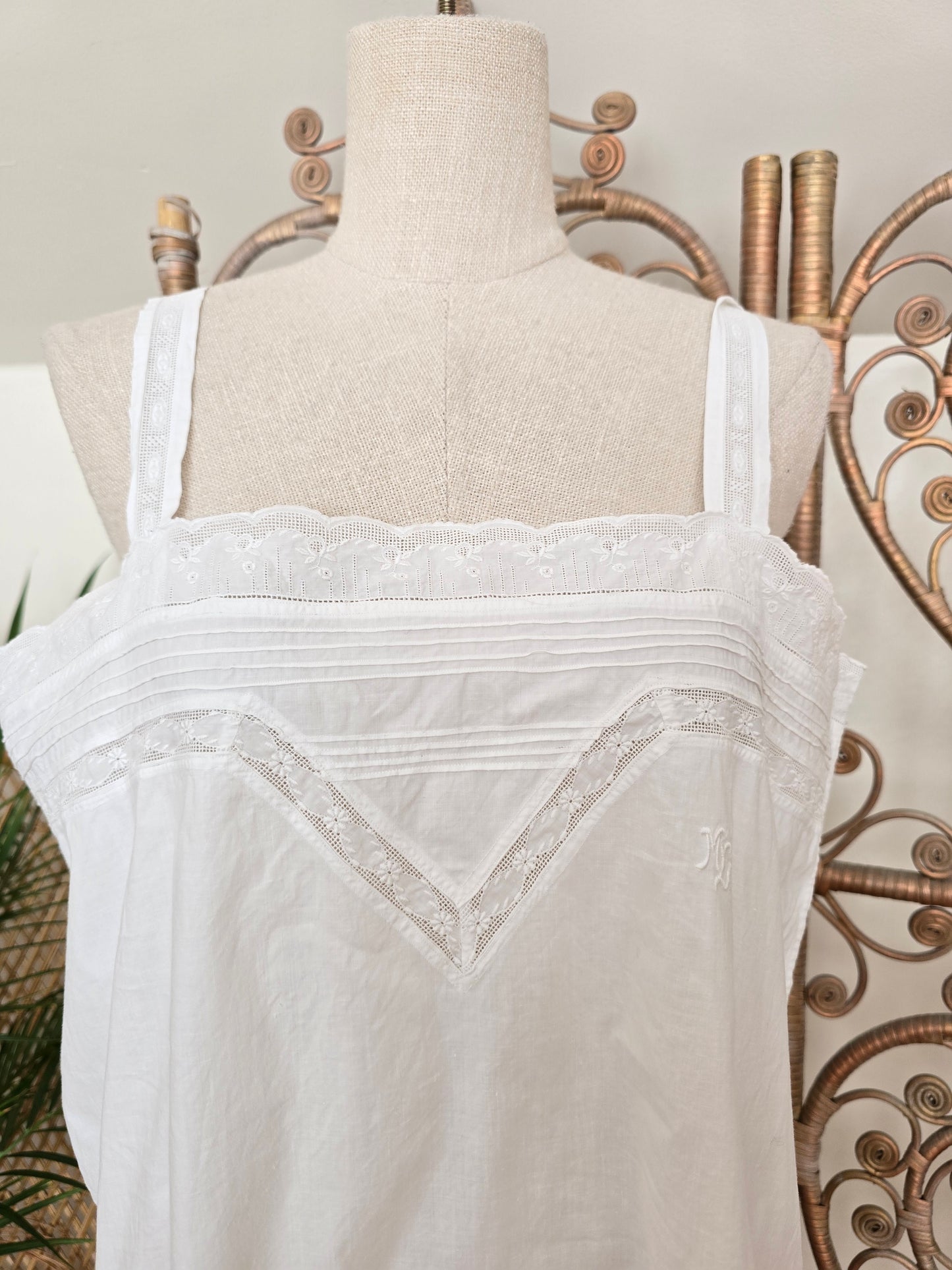 Antique cotton playsuit slip