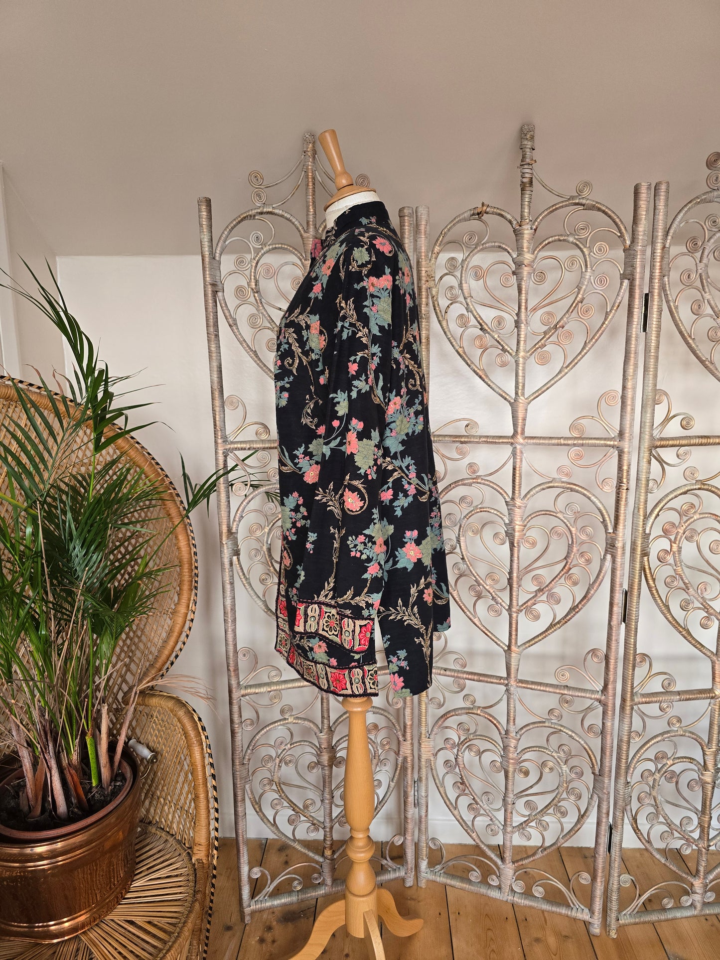 Vintage Indigo Moon beaded jacket