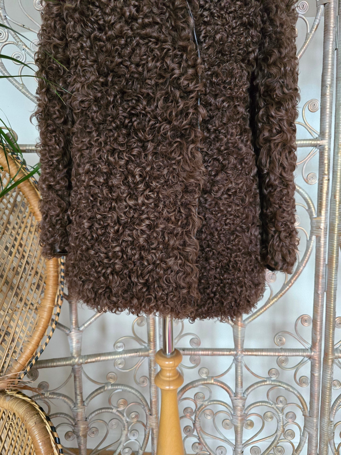 Vintage curly sheepskin 70s coat