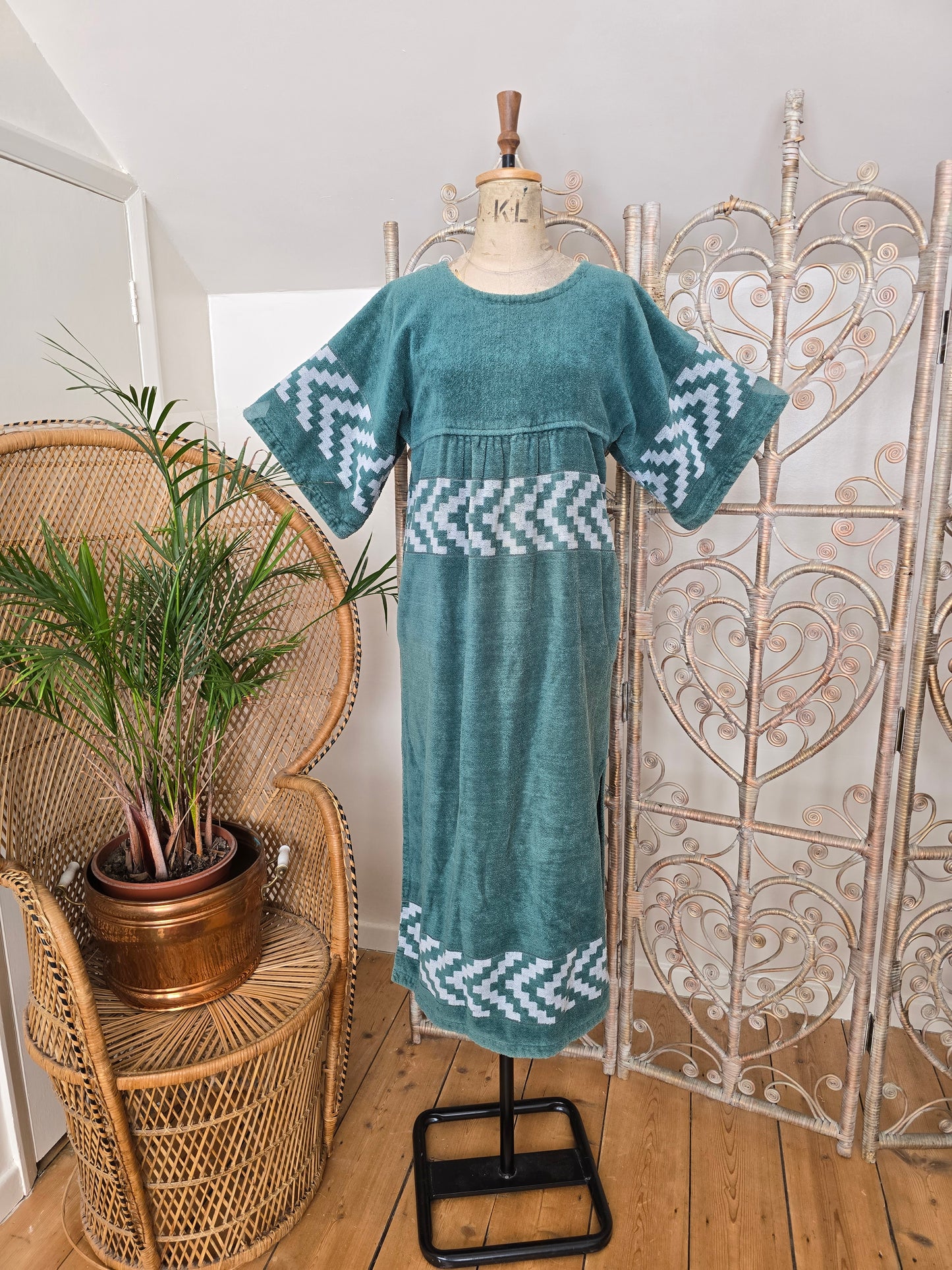 Vintage towelling kaftan dress