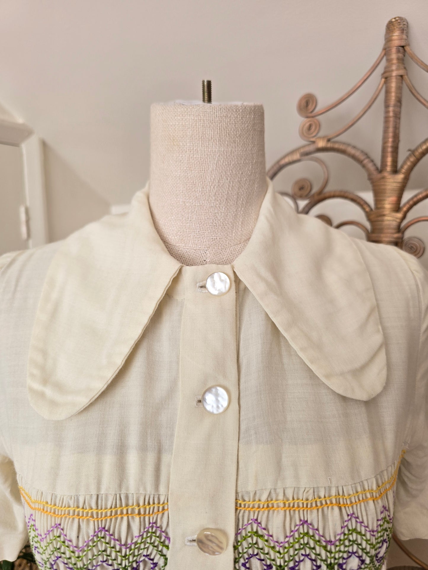 Vintage shirring 60s dress