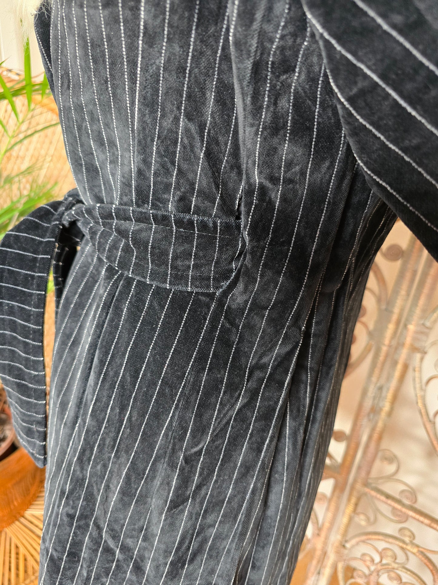 Vintage pinstripe velvet coat