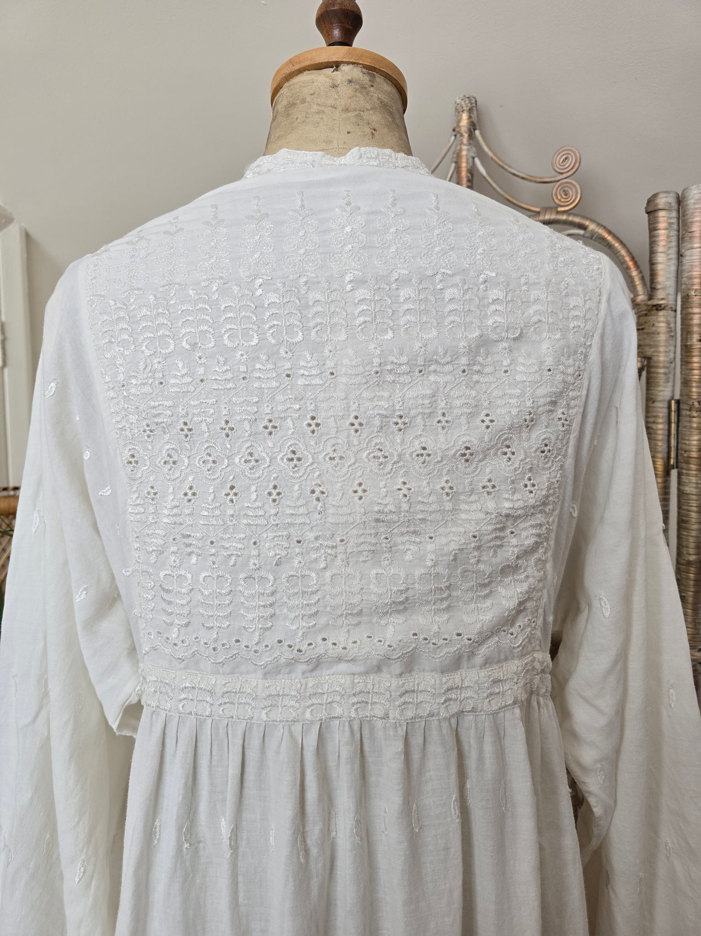Vintage indian embroidered cotton dress
