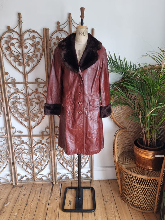 Vintage suede and leathercraft limited 70s leather coat M