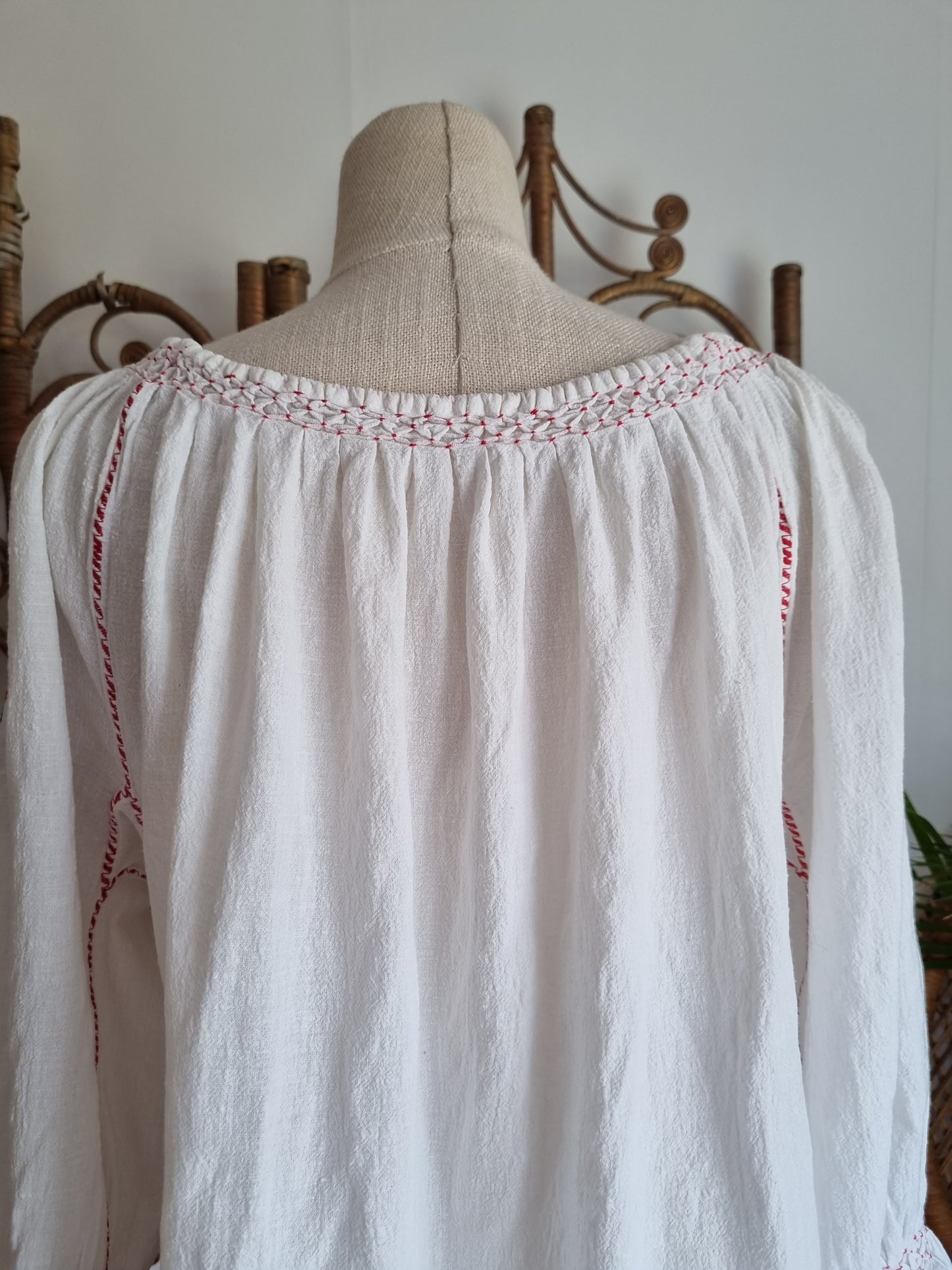 Vintage cheesecloth embroidered blouse